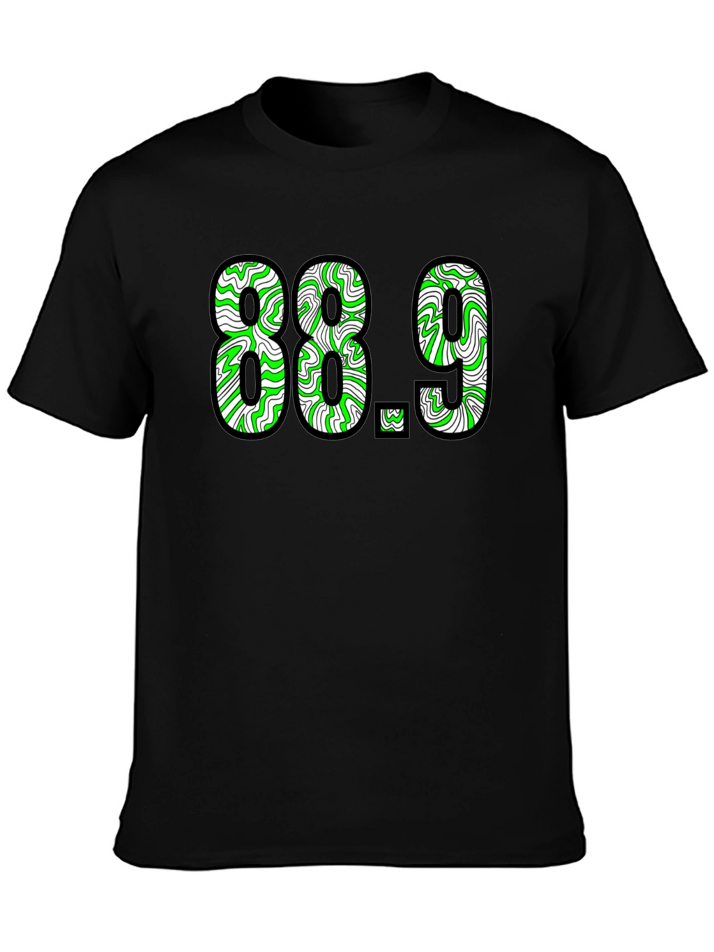 88.9 Graphic Tee - Black Cotton T-Shirt