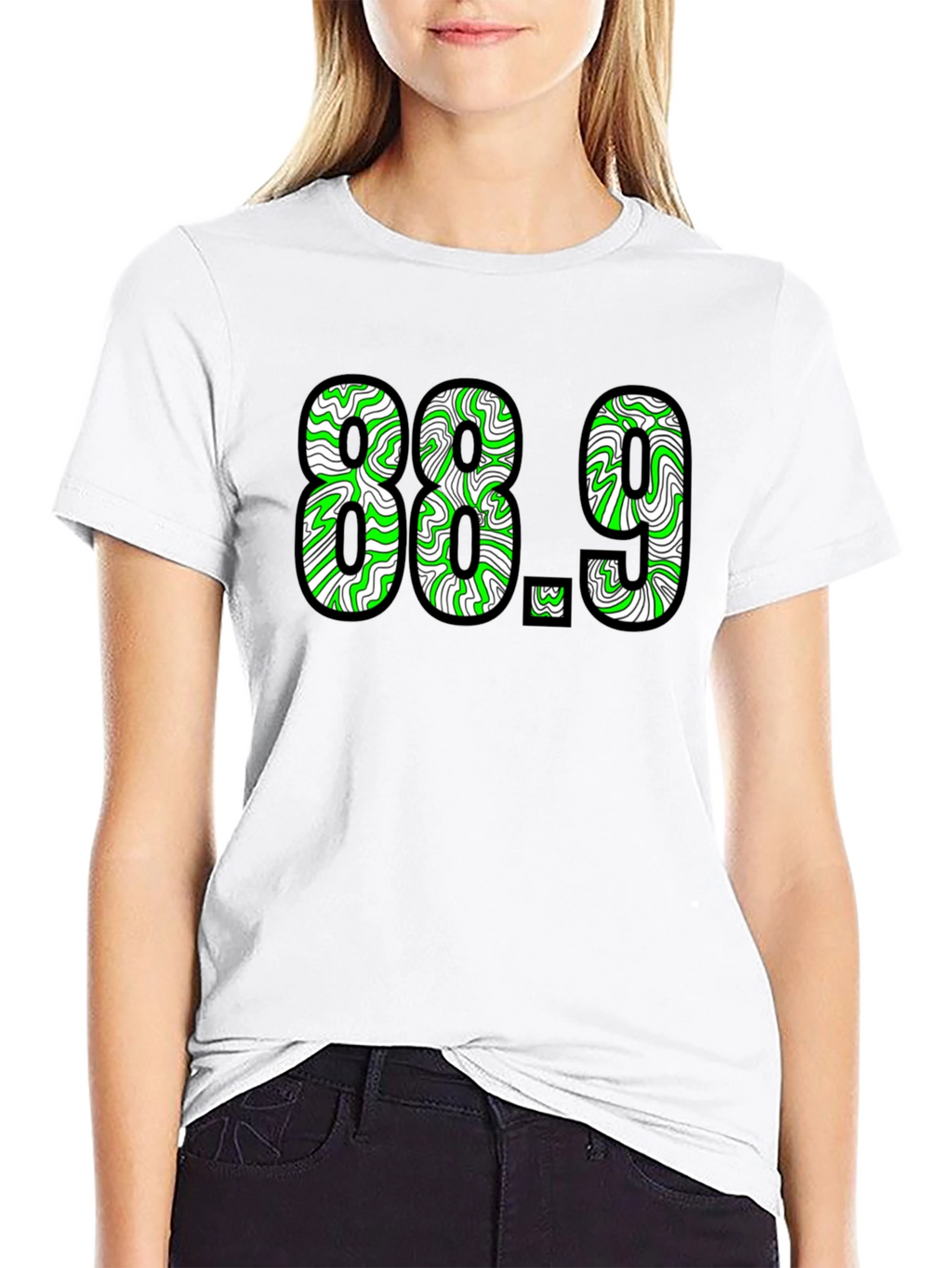 88.9 Graphic Tee - Black Cotton T-Shirt