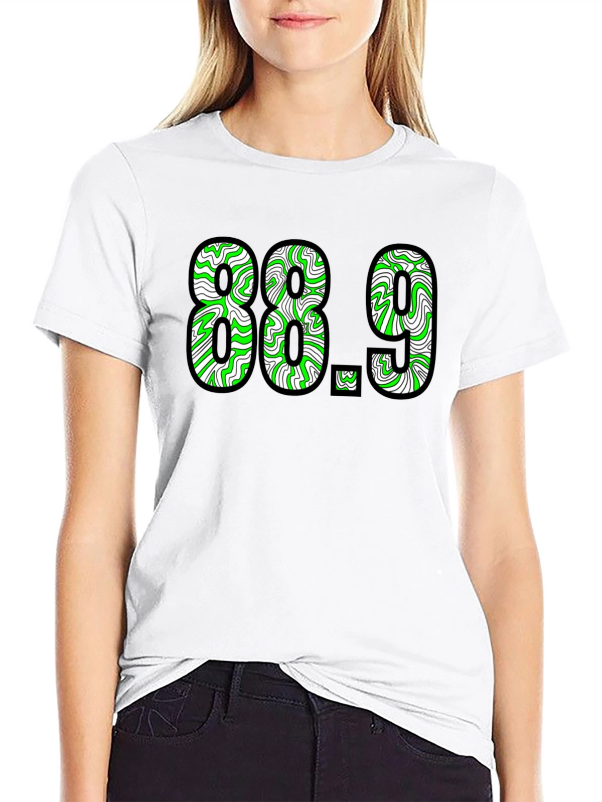 88.9 Graphic Tee - Black Cotton T-Shirt