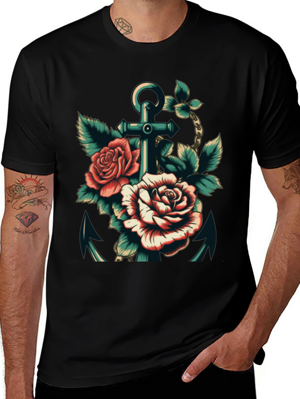 Anchor & Roses Graphic Tee