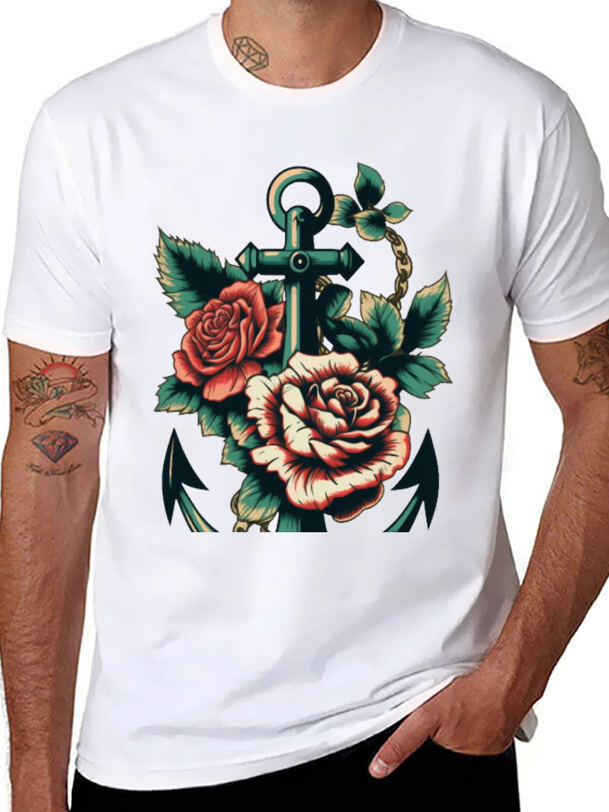 Anchor & Roses Graphic Tee