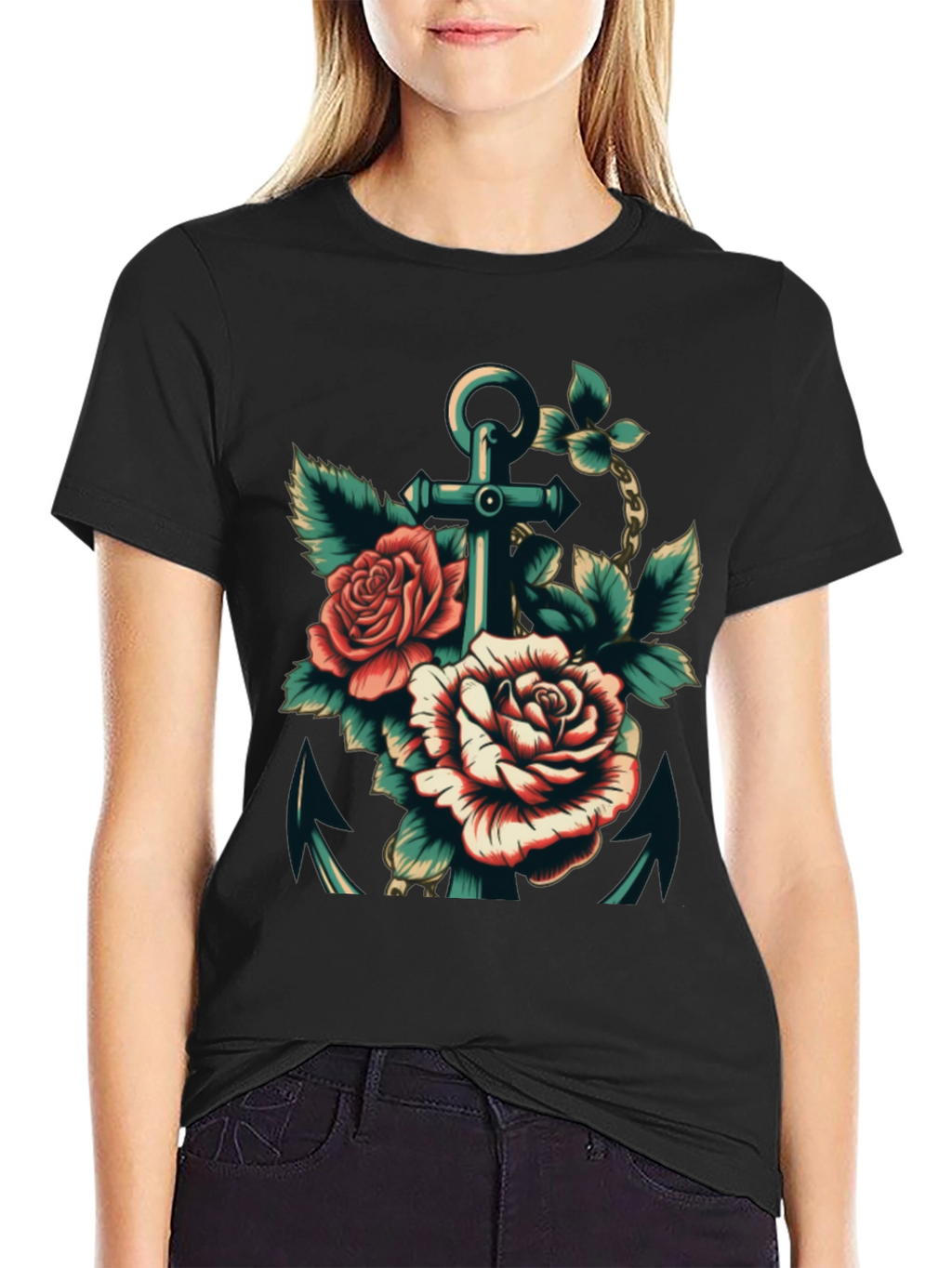 Anchor & Roses Graphic Tee