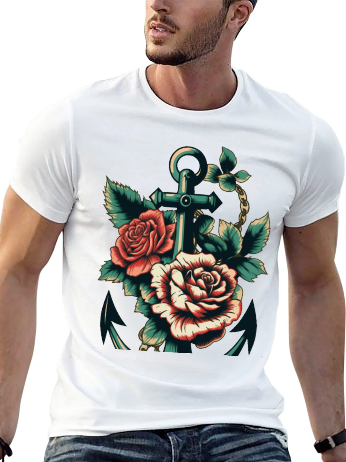 Anchor & Roses Graphic Tee