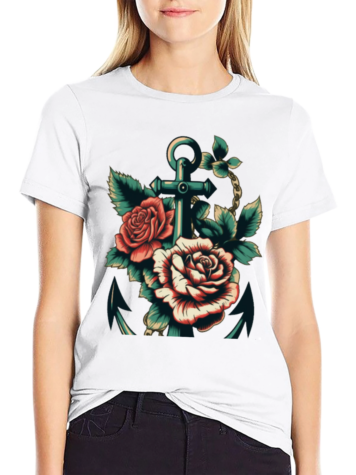 Anchor & Roses Graphic Tee