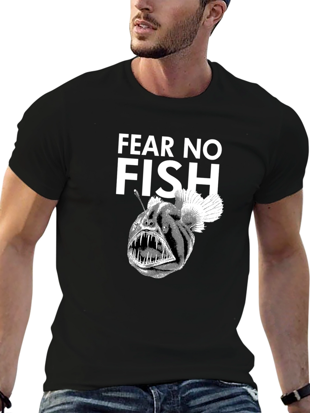Fear No Fish Black Angler T-Shirt