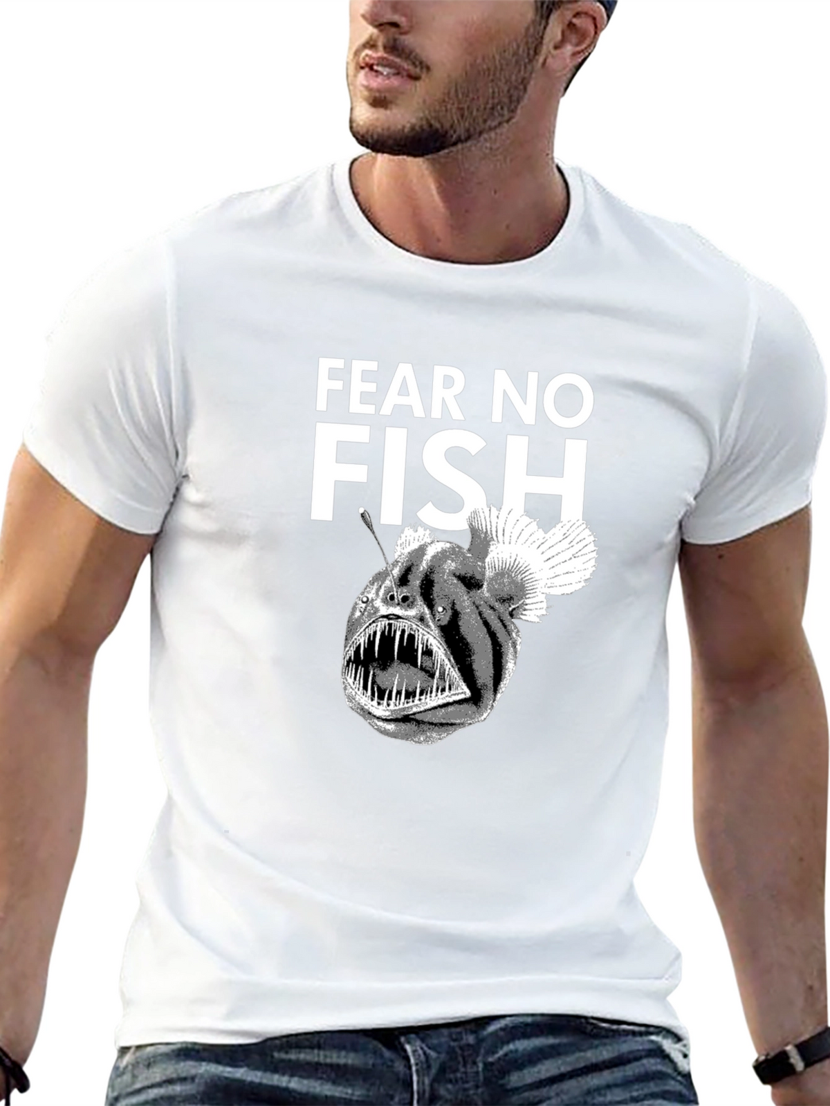 Fear No Fish Black Angler T-Shirt