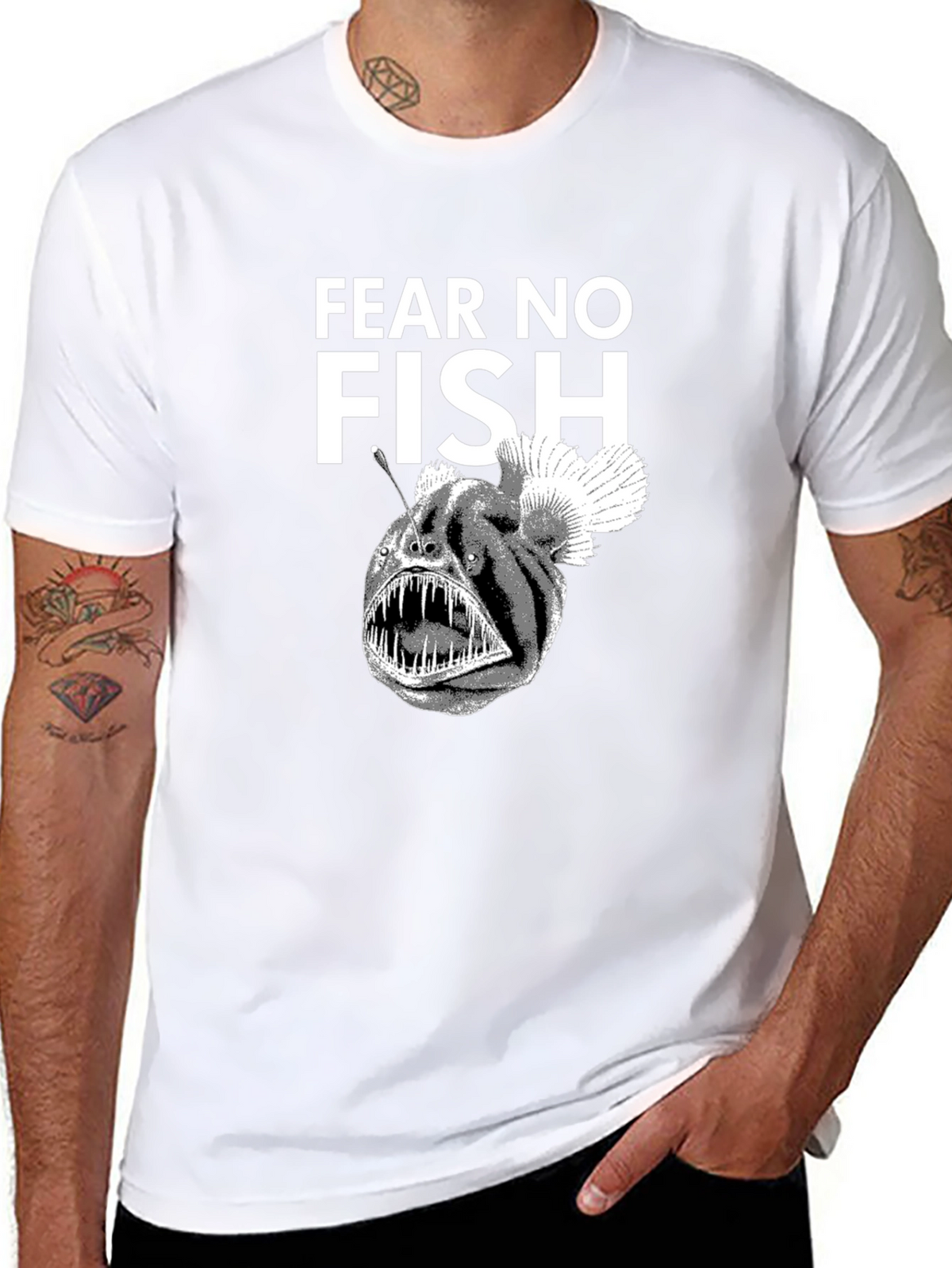 Fear No Fish Black Angler T-Shirt