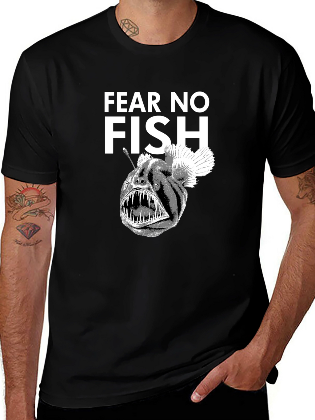 Fear No Fish Black Angler T-Shirt