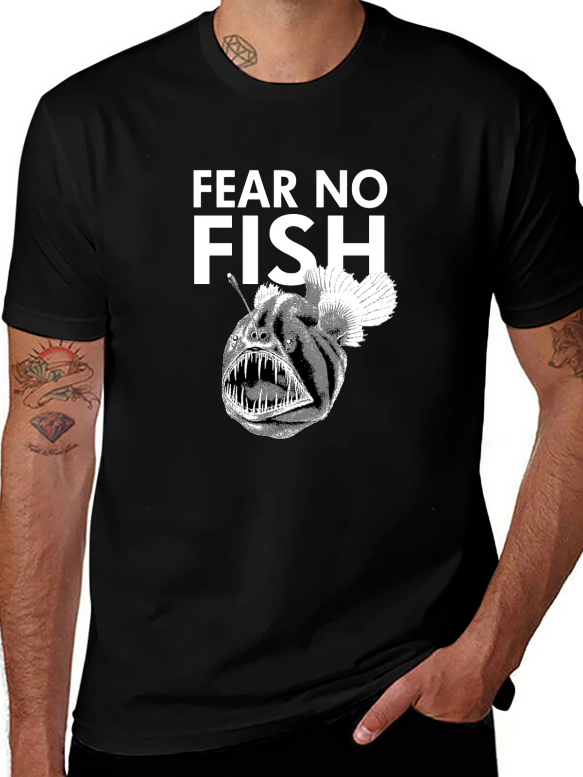 Fear No Fish Black Angler T-Shirt
