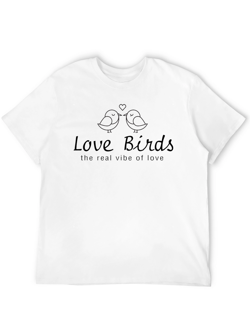 Love Birds Graphic Print Crew Neck T-Shirt