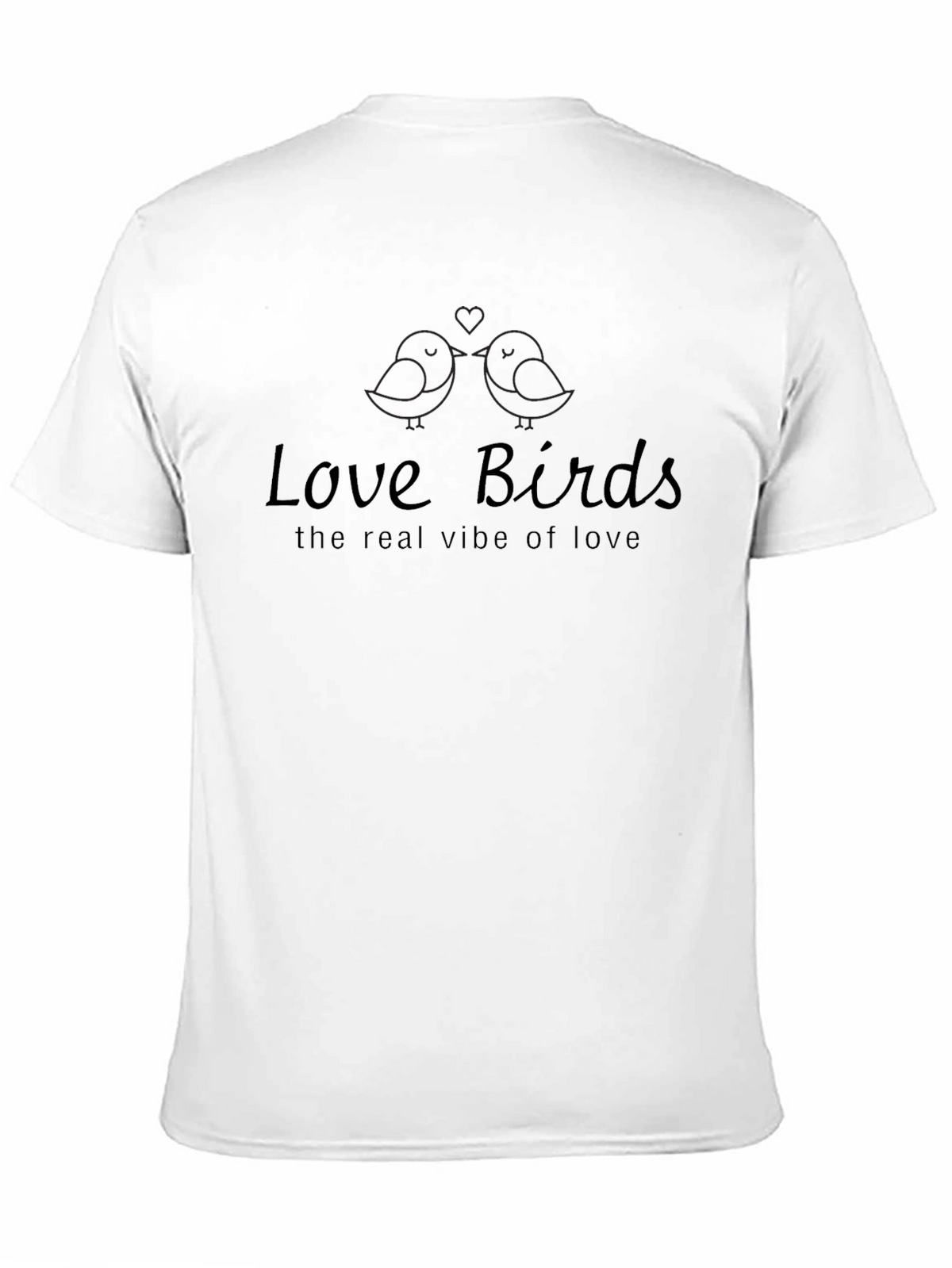 Love Birds Graphic Print Crew Neck T-Shirt