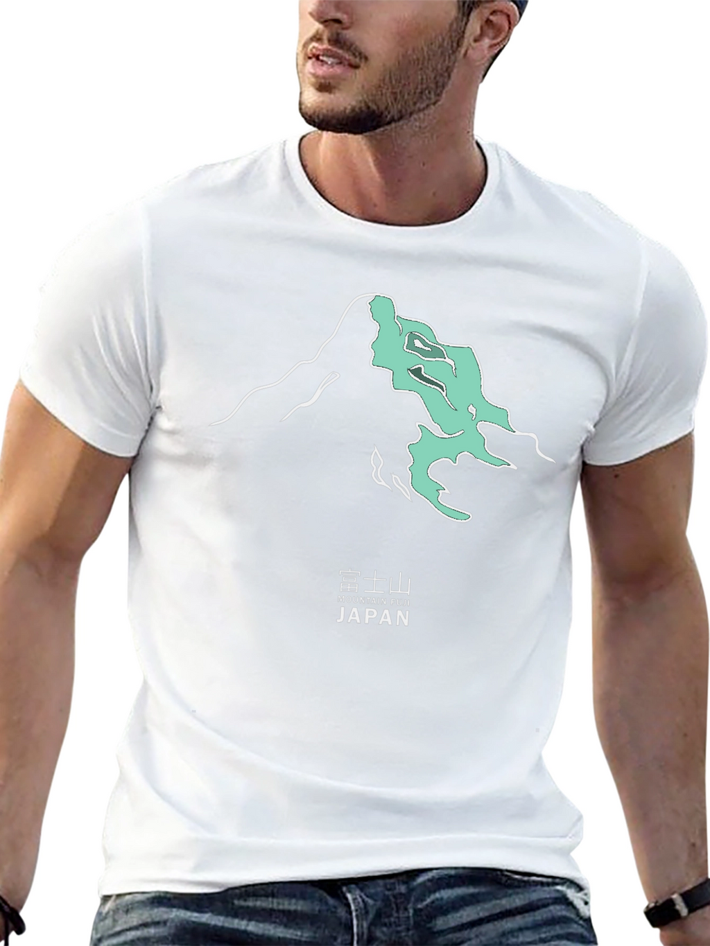 Mountain Fuji Japan Graphic Tee - Modern Black T-Shirt