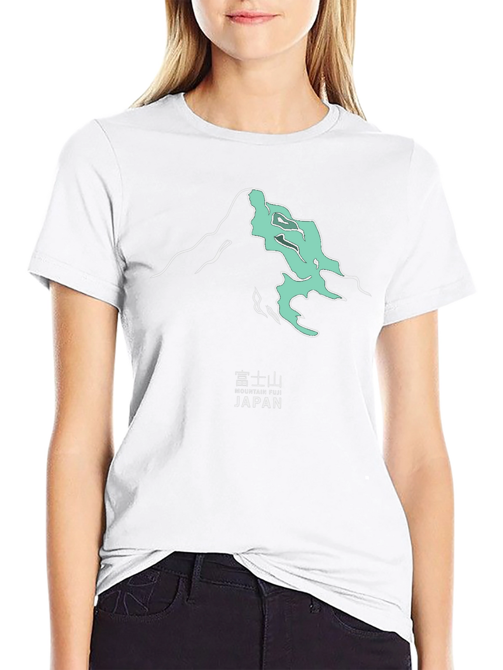 Mountain Fuji Japan Graphic Tee - Modern Black T-Shirt