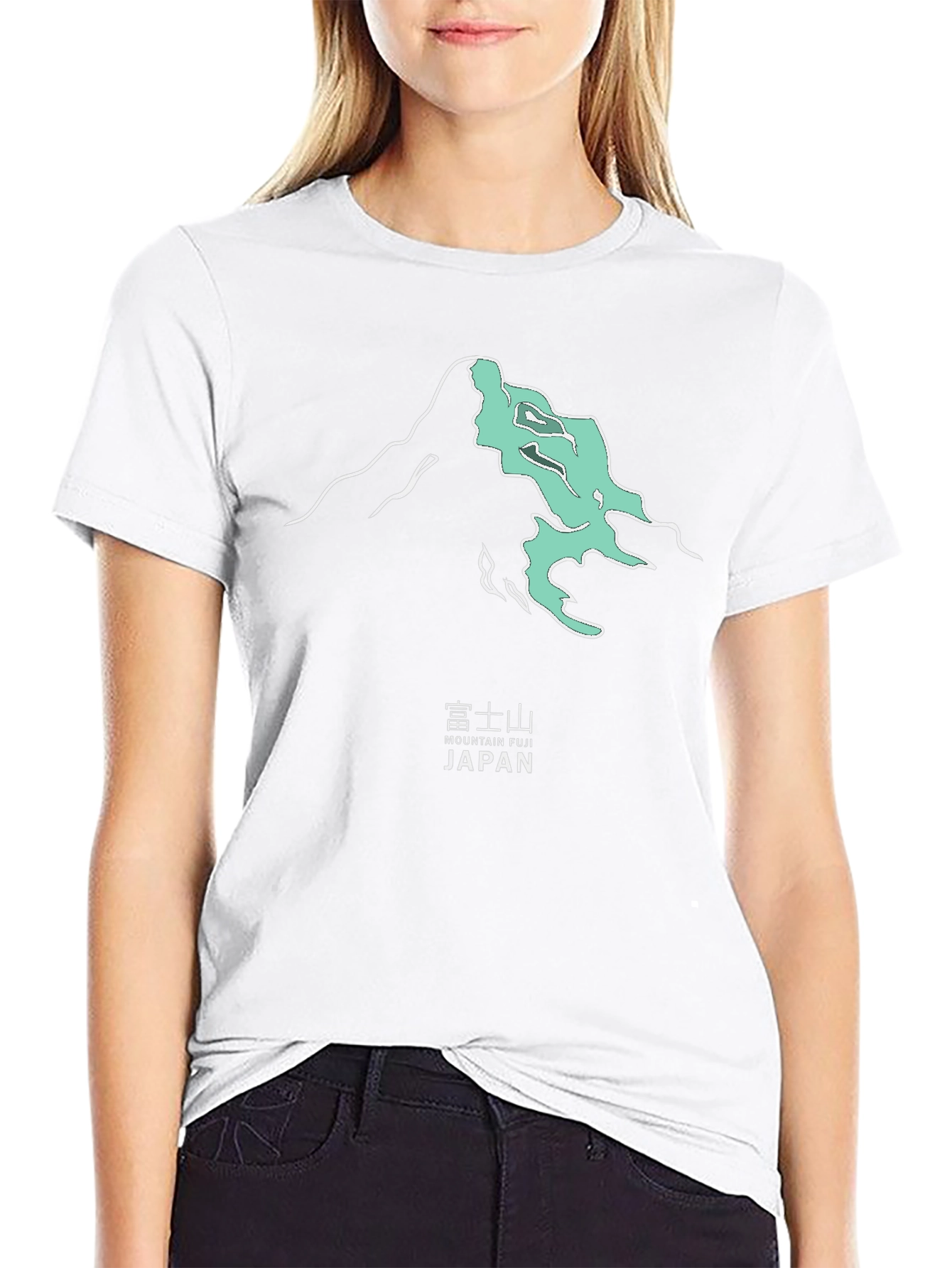 Mountain Fuji Japan Graphic Tee - Modern Black T-Shirt
