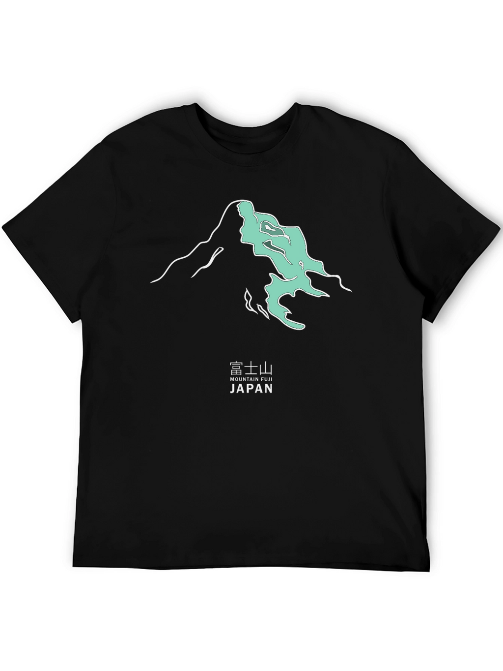 Mountain Fuji Japan Graphic Tee - Modern Black T-Shirt