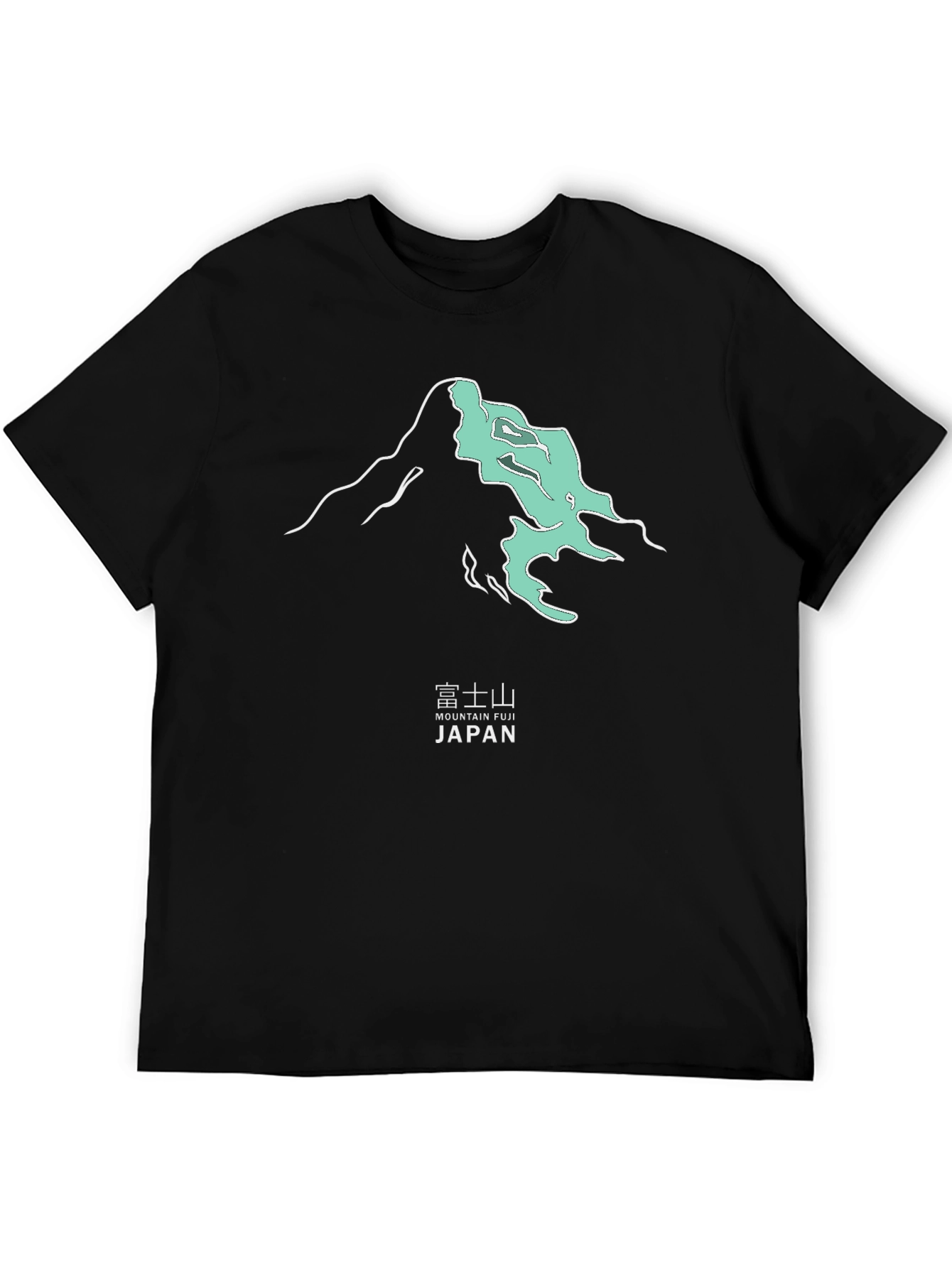 Mountain Fuji Japan Graphic Tee - Modern Black T-Shirt