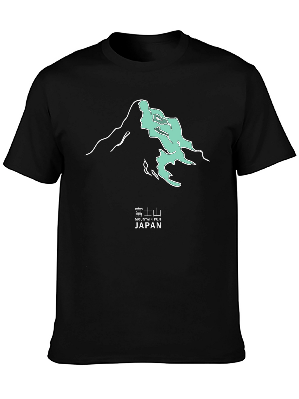 Mountain Fuji Japan Graphic Tee - Modern Black T-Shirt
