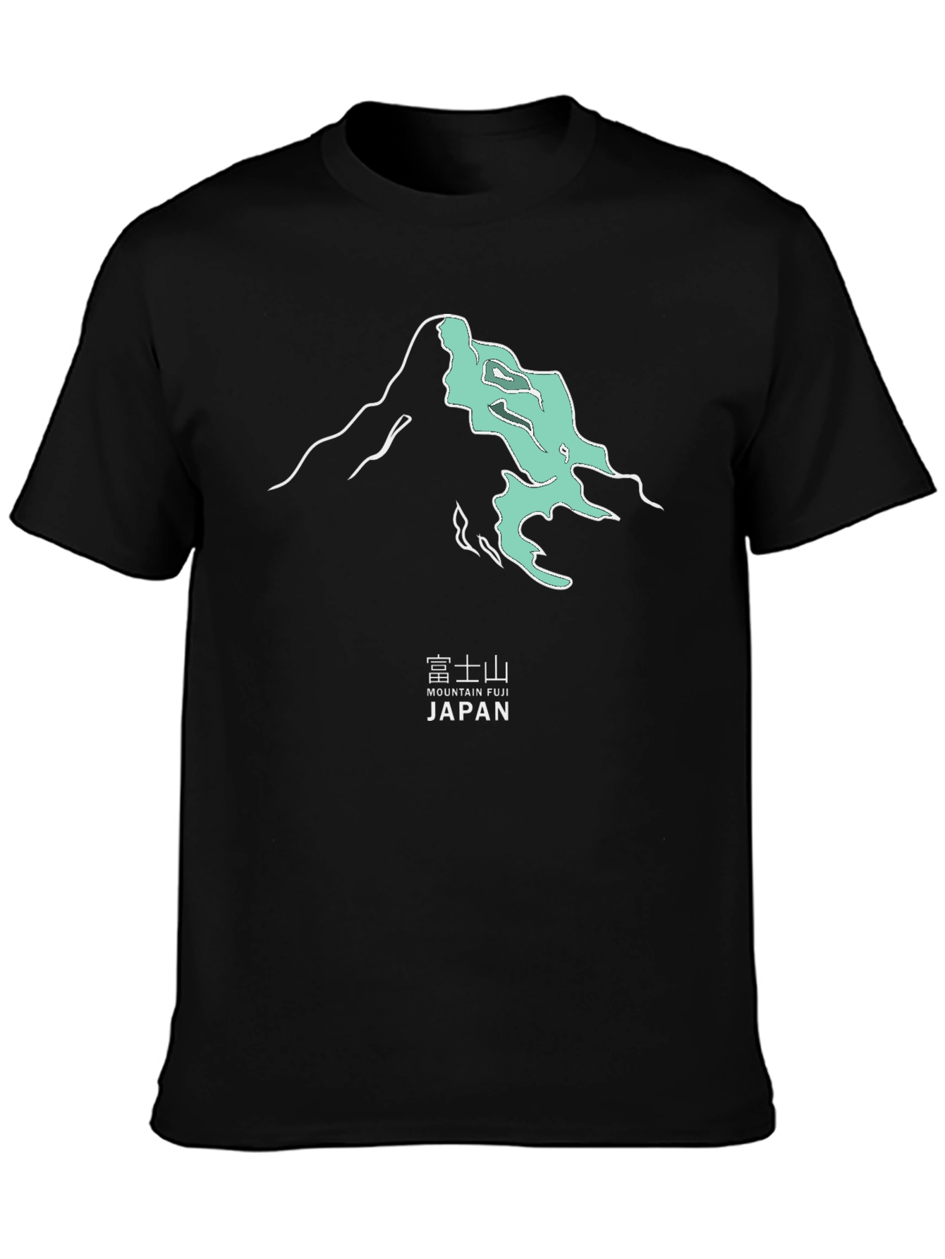 Mountain Fuji Japan Graphic Tee - Modern Black T-Shirt