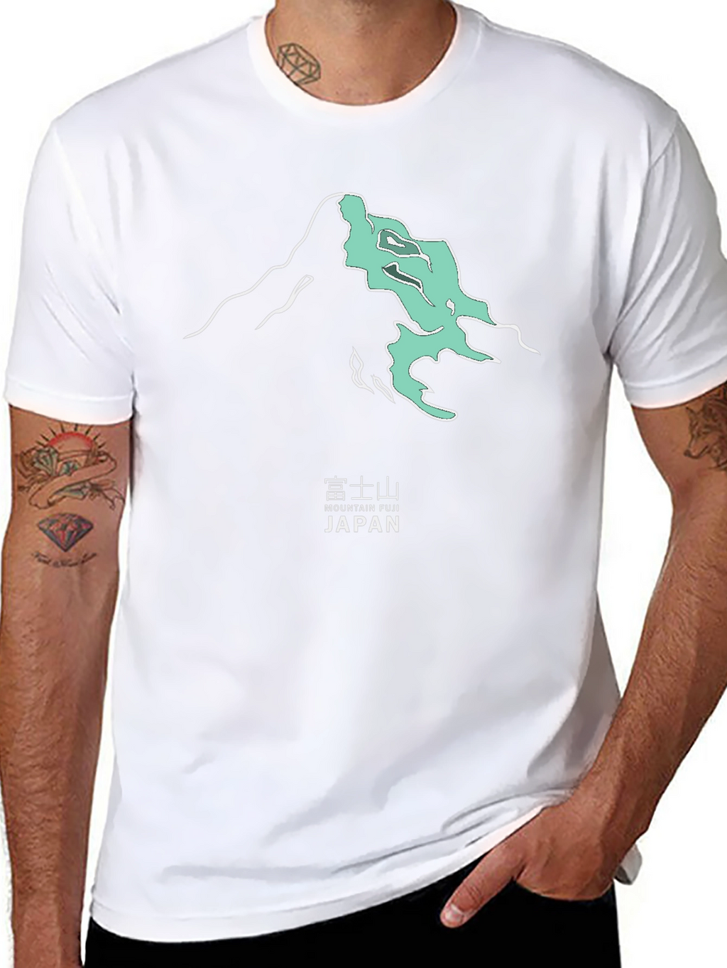 Mountain Fuji Japan Graphic Tee - Modern Black T-Shirt
