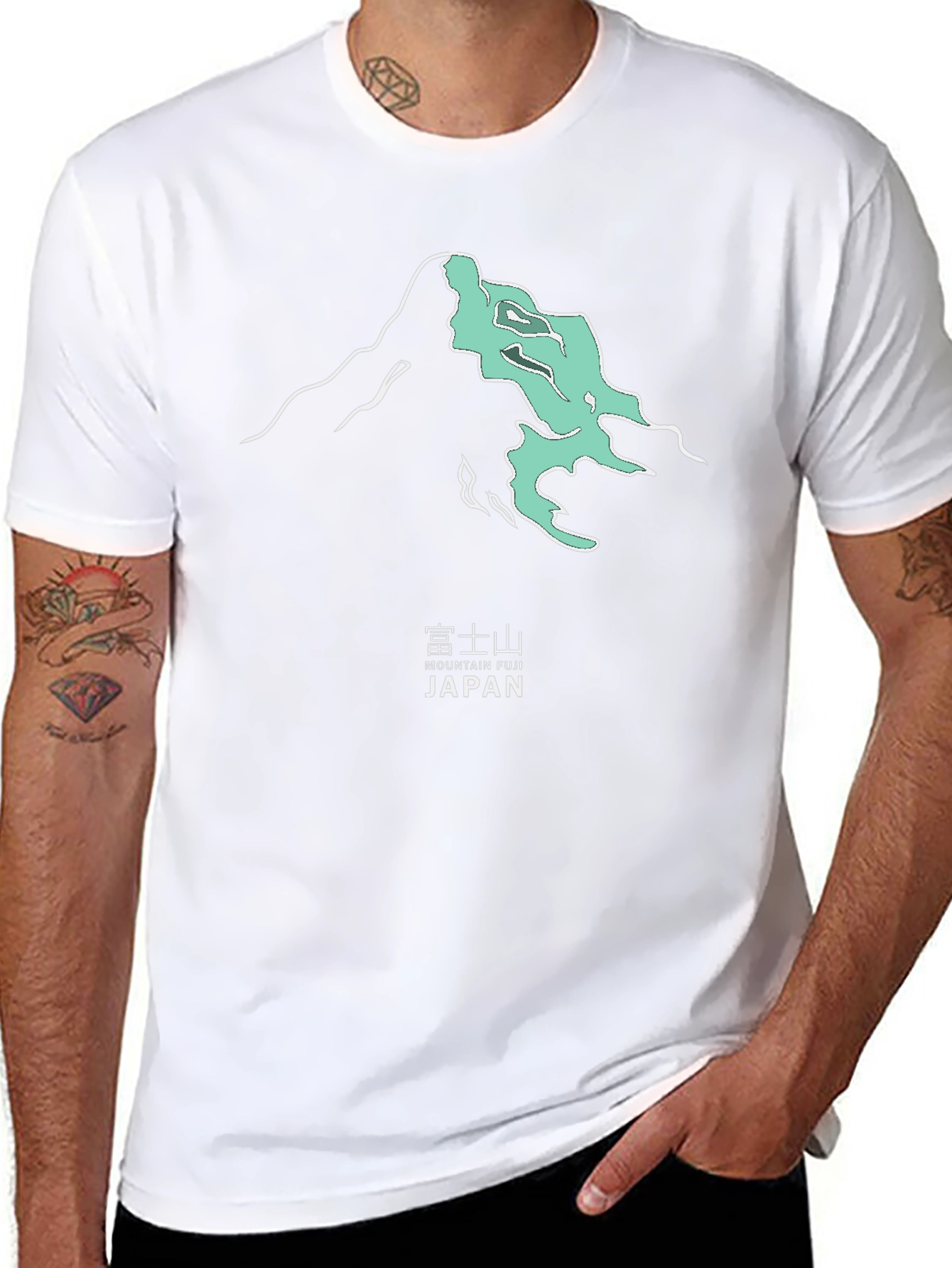 Mountain Fuji Japan Graphic Tee - Modern Black T-Shirt