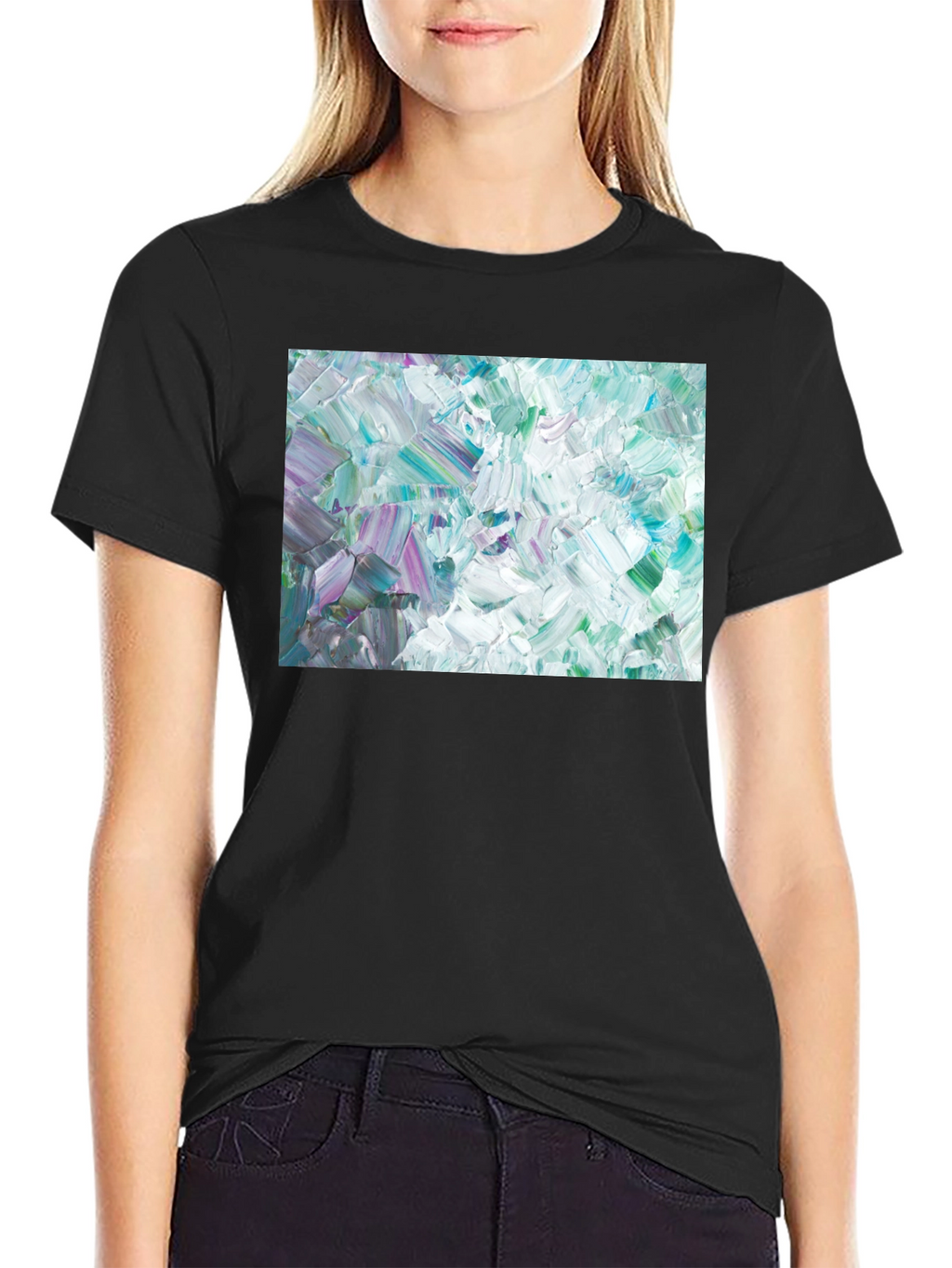 Abstract Art Crew Neck Tee - Modern Expression