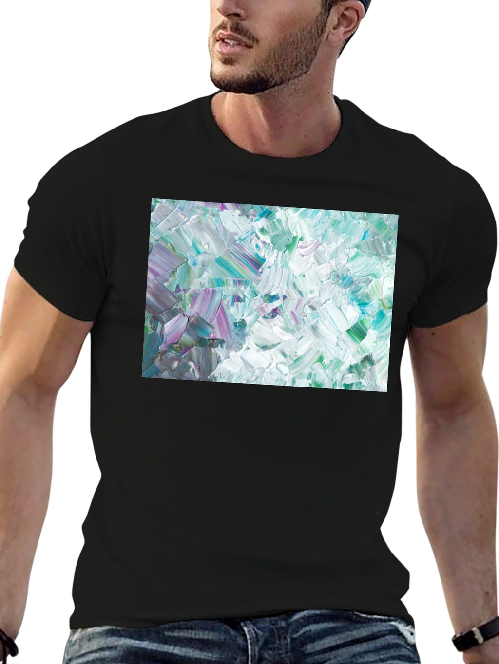 Abstract Art Crew Neck Tee - Modern Expression
