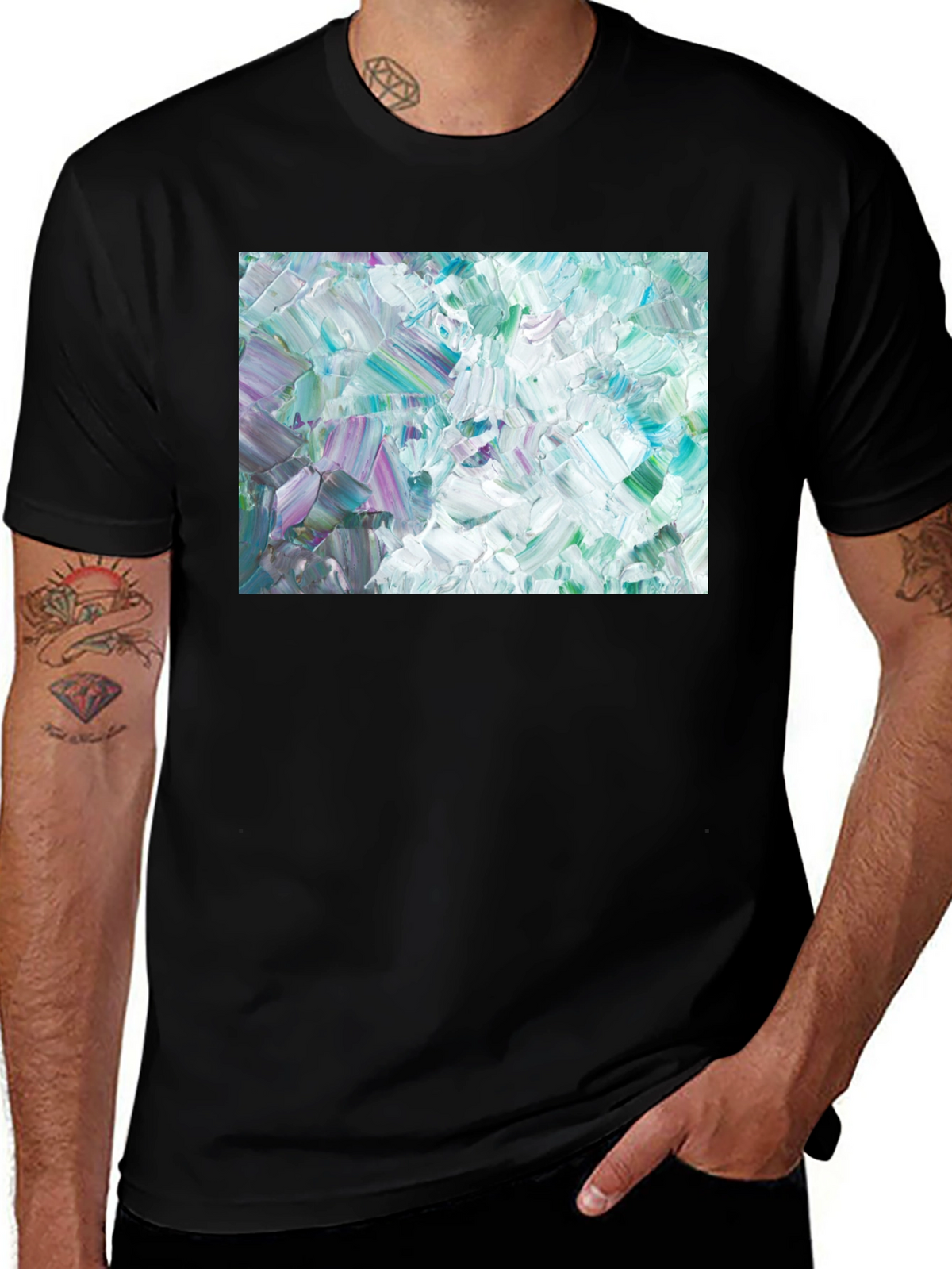 Abstract Art Crew Neck Tee - Modern Expression