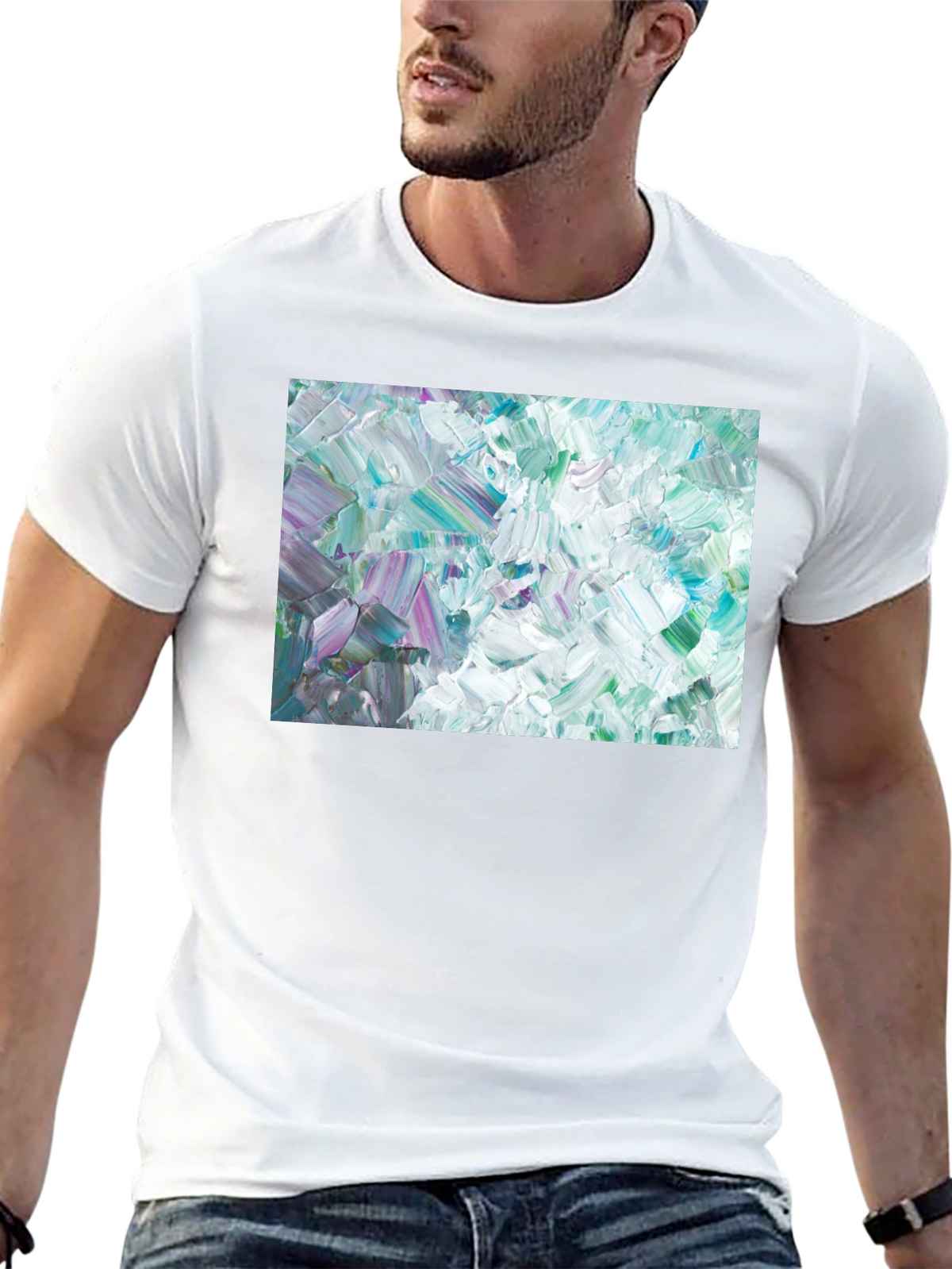 Abstract Art Crew Neck Tee - Modern Expression