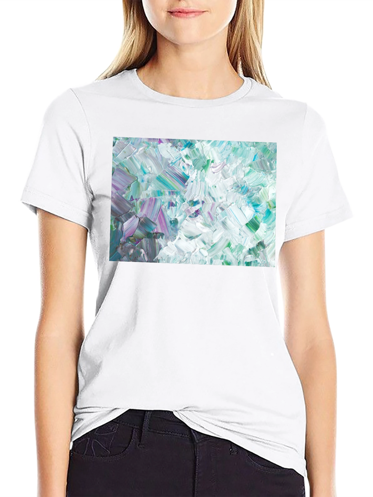 Abstract Art Crew Neck Tee - Modern Expression
