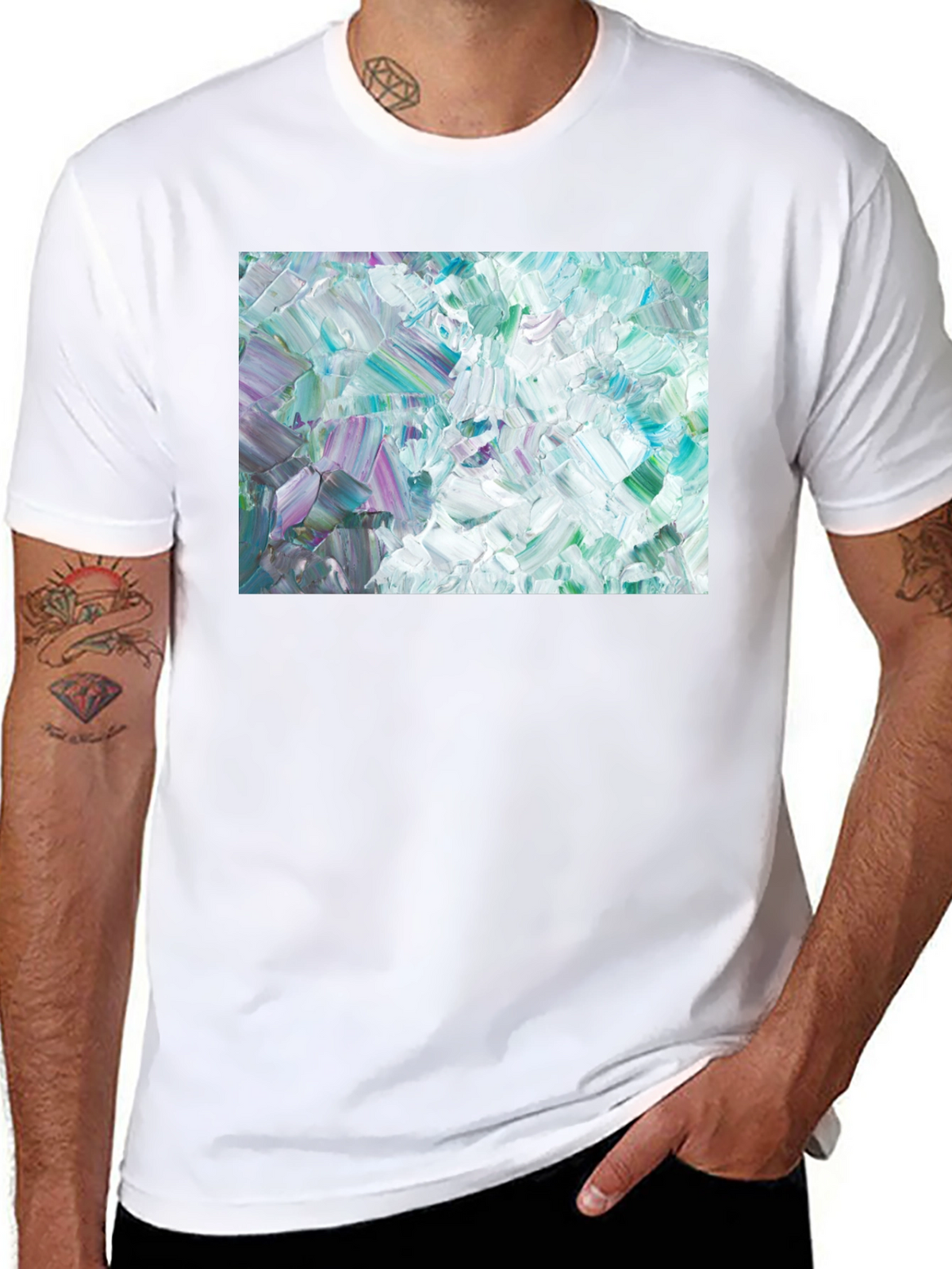 Abstract Art Crew Neck Tee - Modern Expression