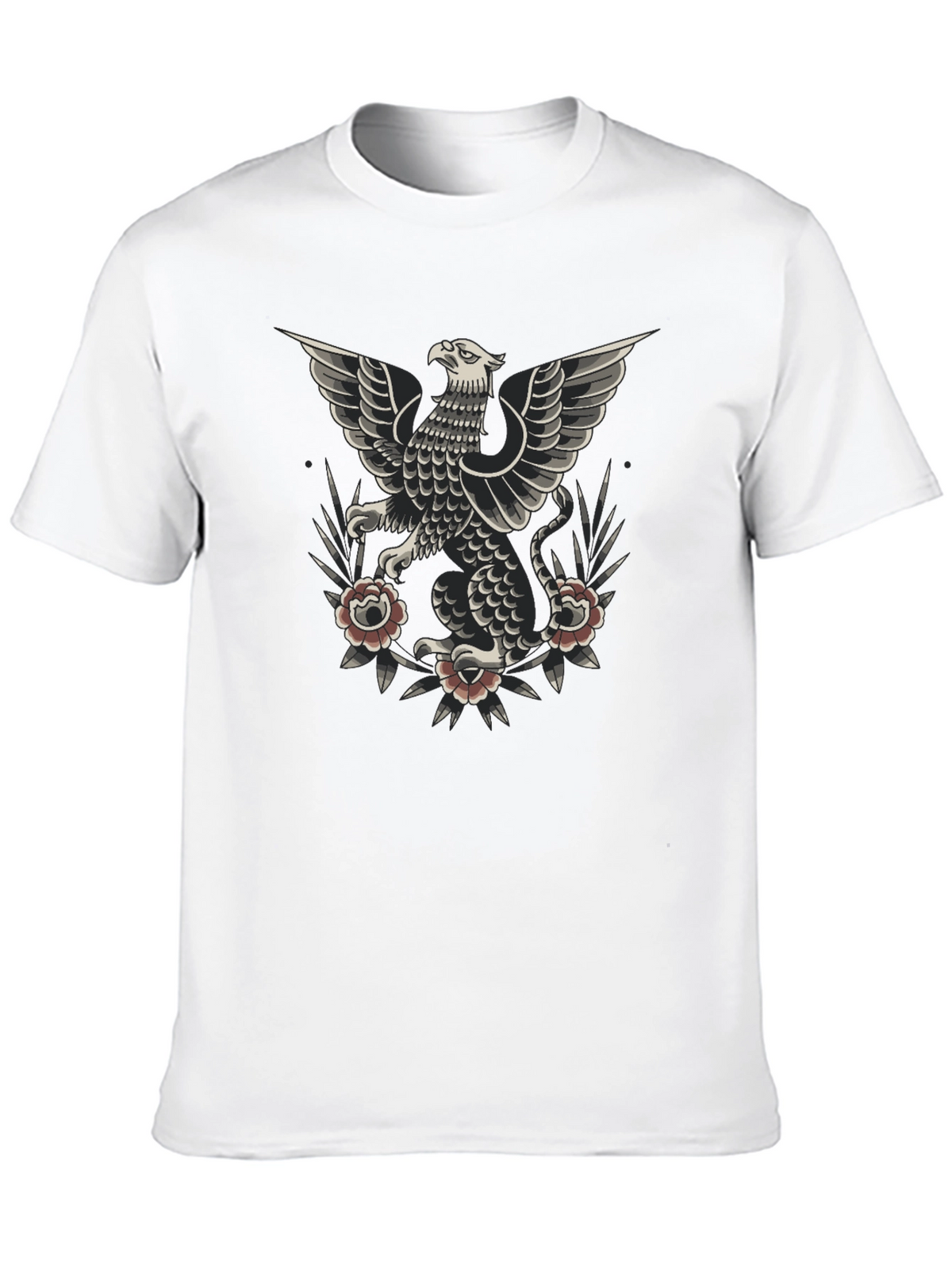 Griffin Tattoo Style Graphic Tee - Black