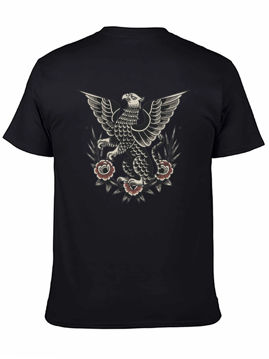 Griffin Tattoo Style Graphic Tee - Black