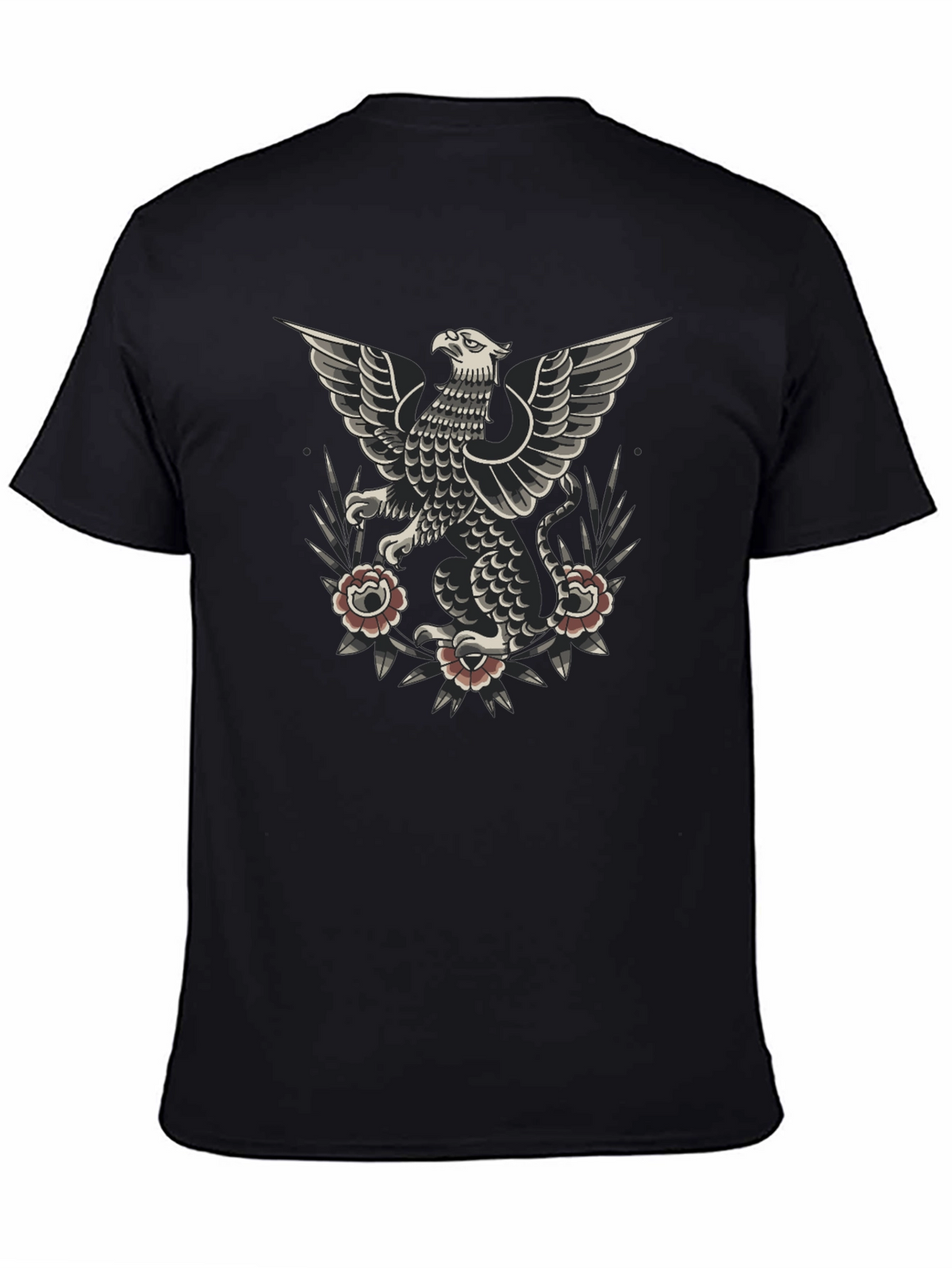 Griffin Tattoo Style Graphic Tee - Black