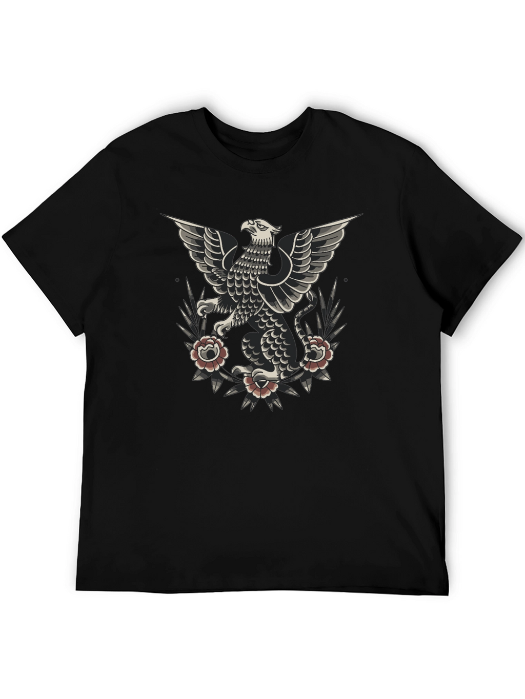 Griffin Tattoo Style Graphic Tee - Black