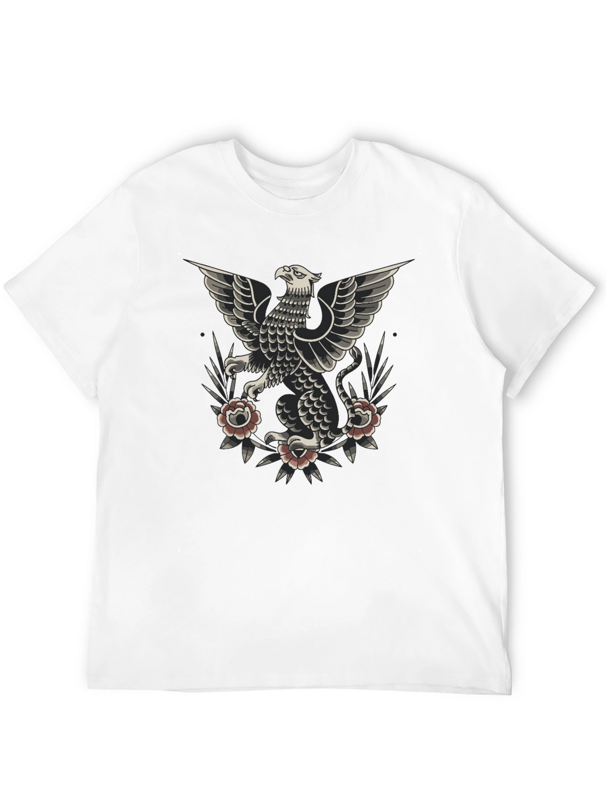 Griffin Tattoo Style Graphic Tee - Black