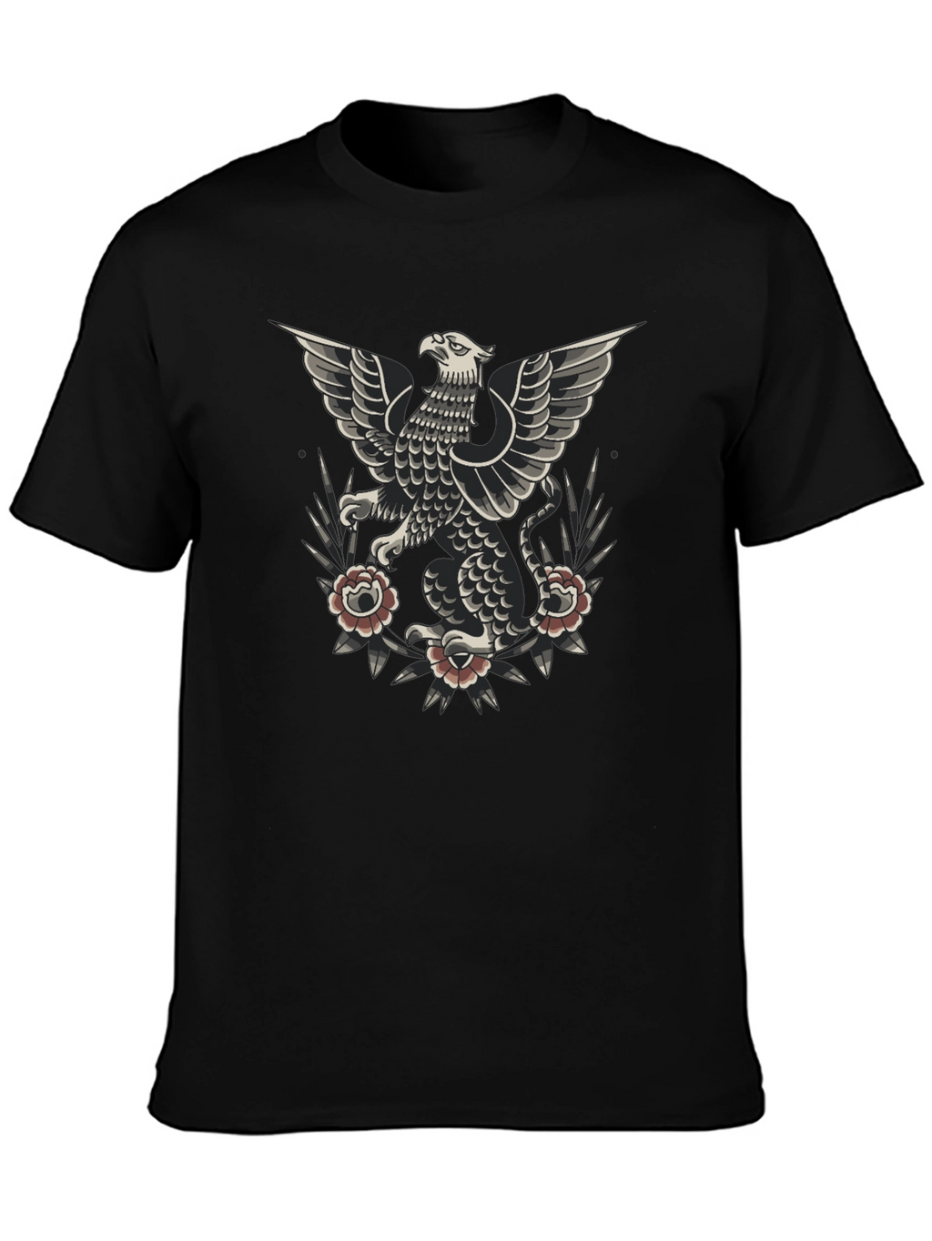 Griffin Tattoo Style Graphic Tee - Black