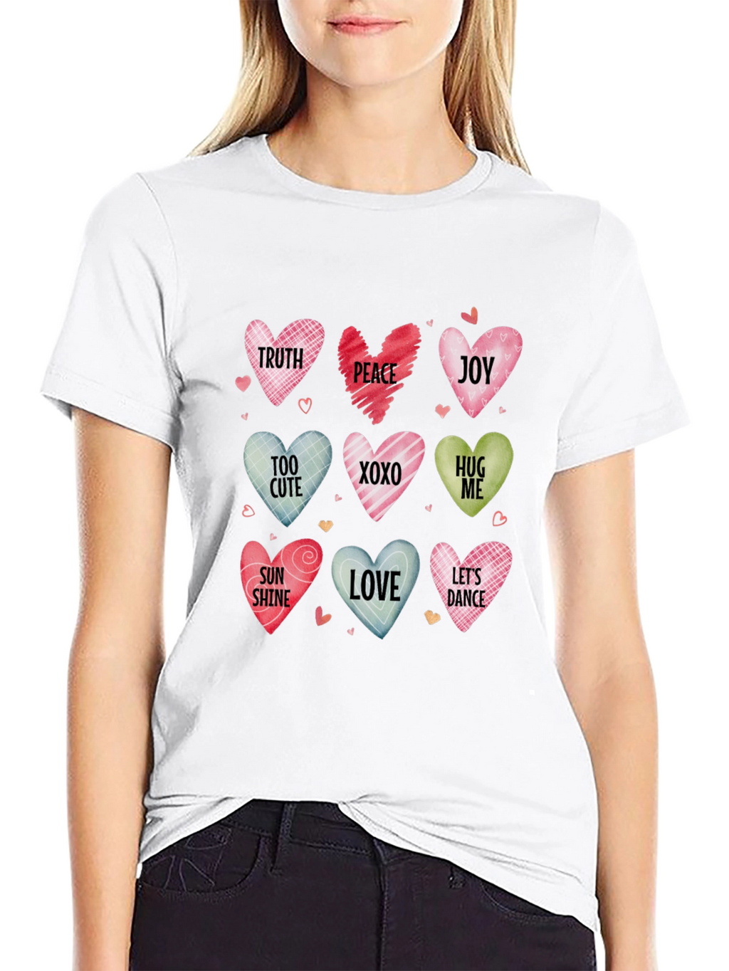 Valentines Day Candy Hearts Graphic Tee