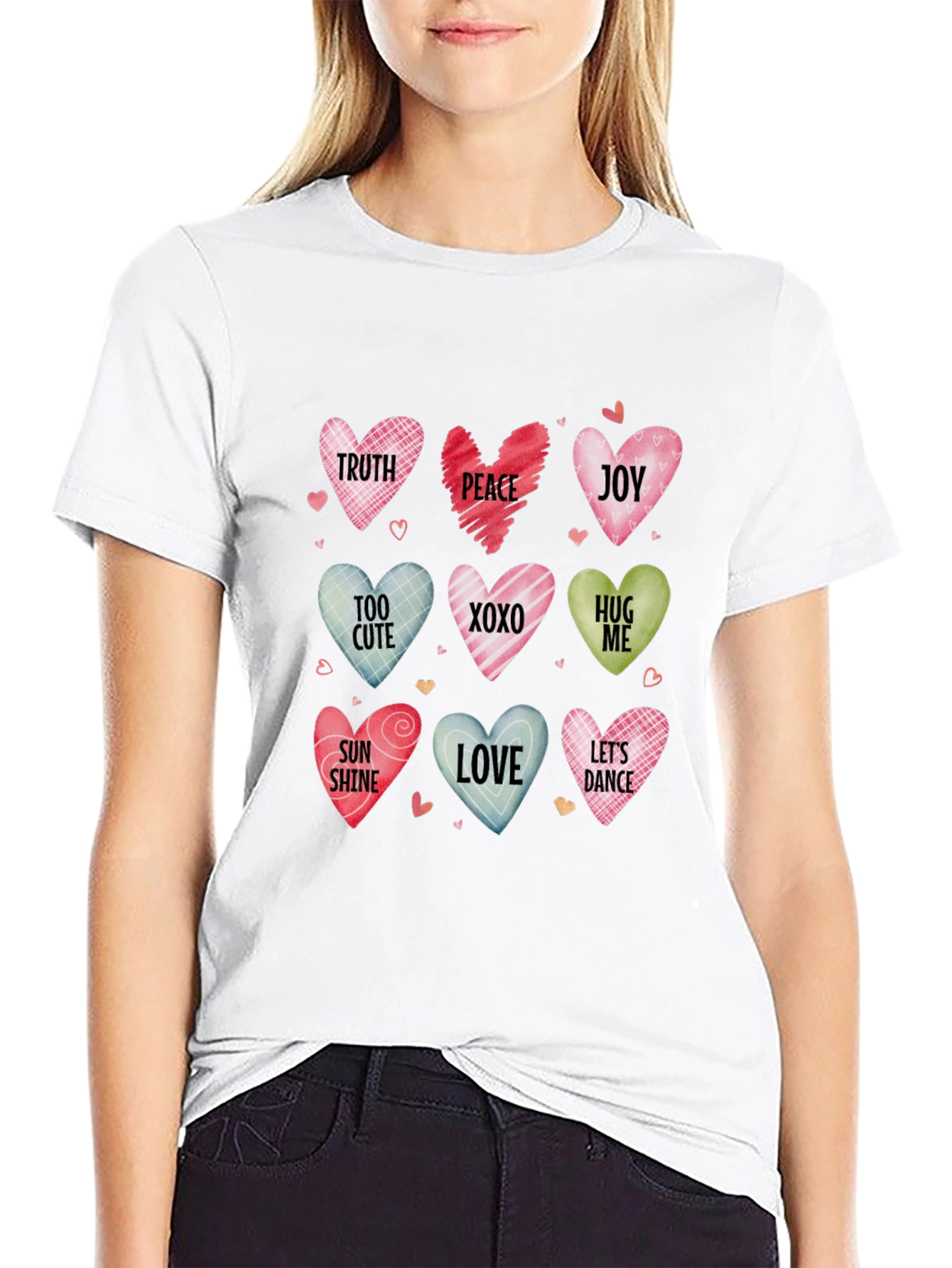Valentines Day Candy Hearts Graphic Tee