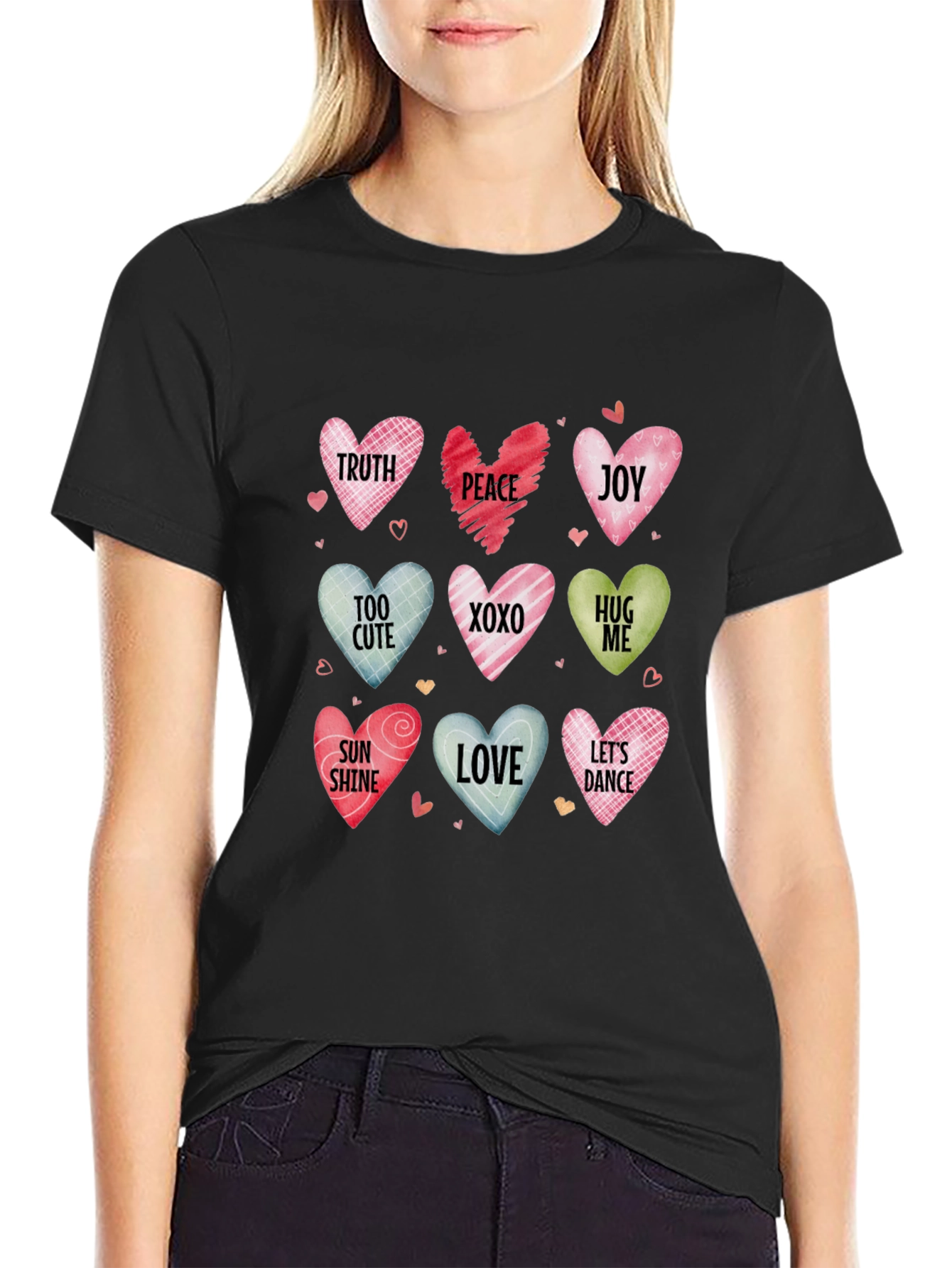 Valentines Day Candy Hearts Graphic Tee