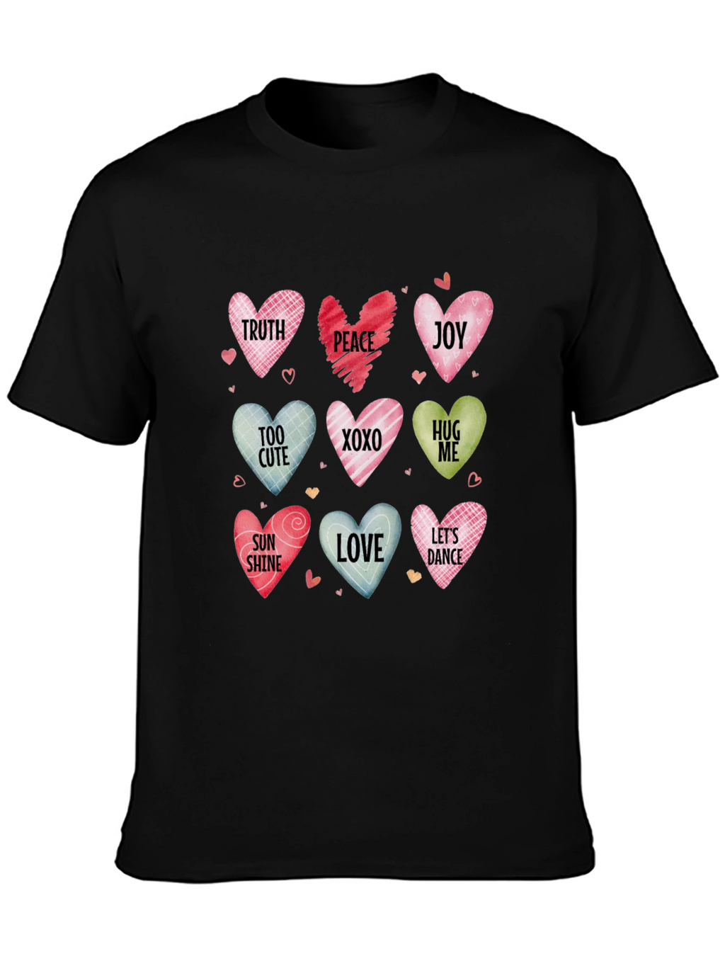 Valentines Day Candy Hearts Graphic Tee