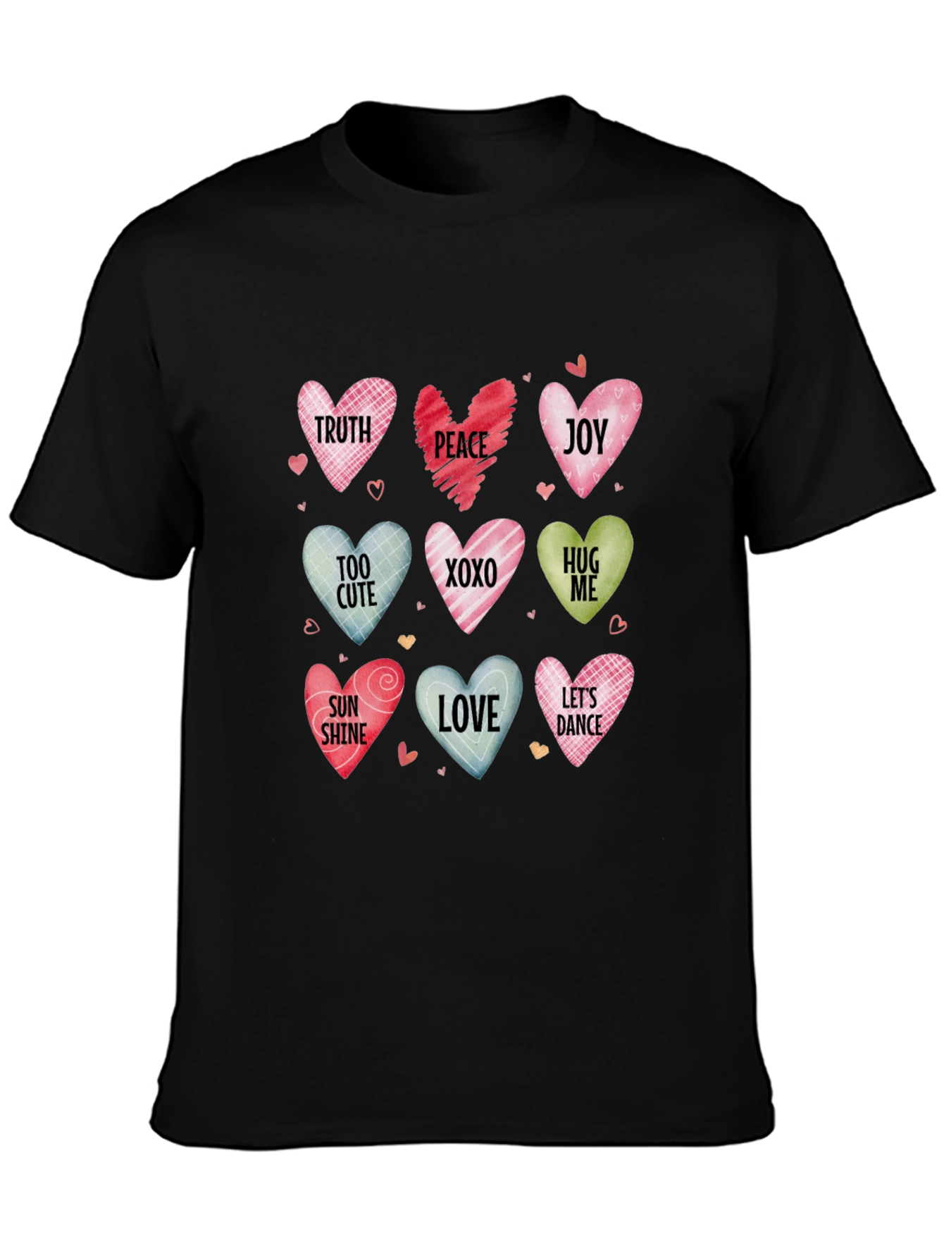Valentines Day Candy Hearts Graphic Tee