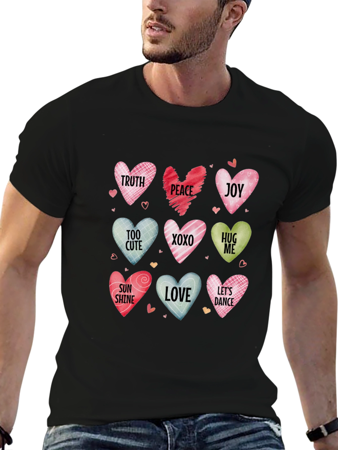 Valentines Day Candy Hearts Graphic Tee