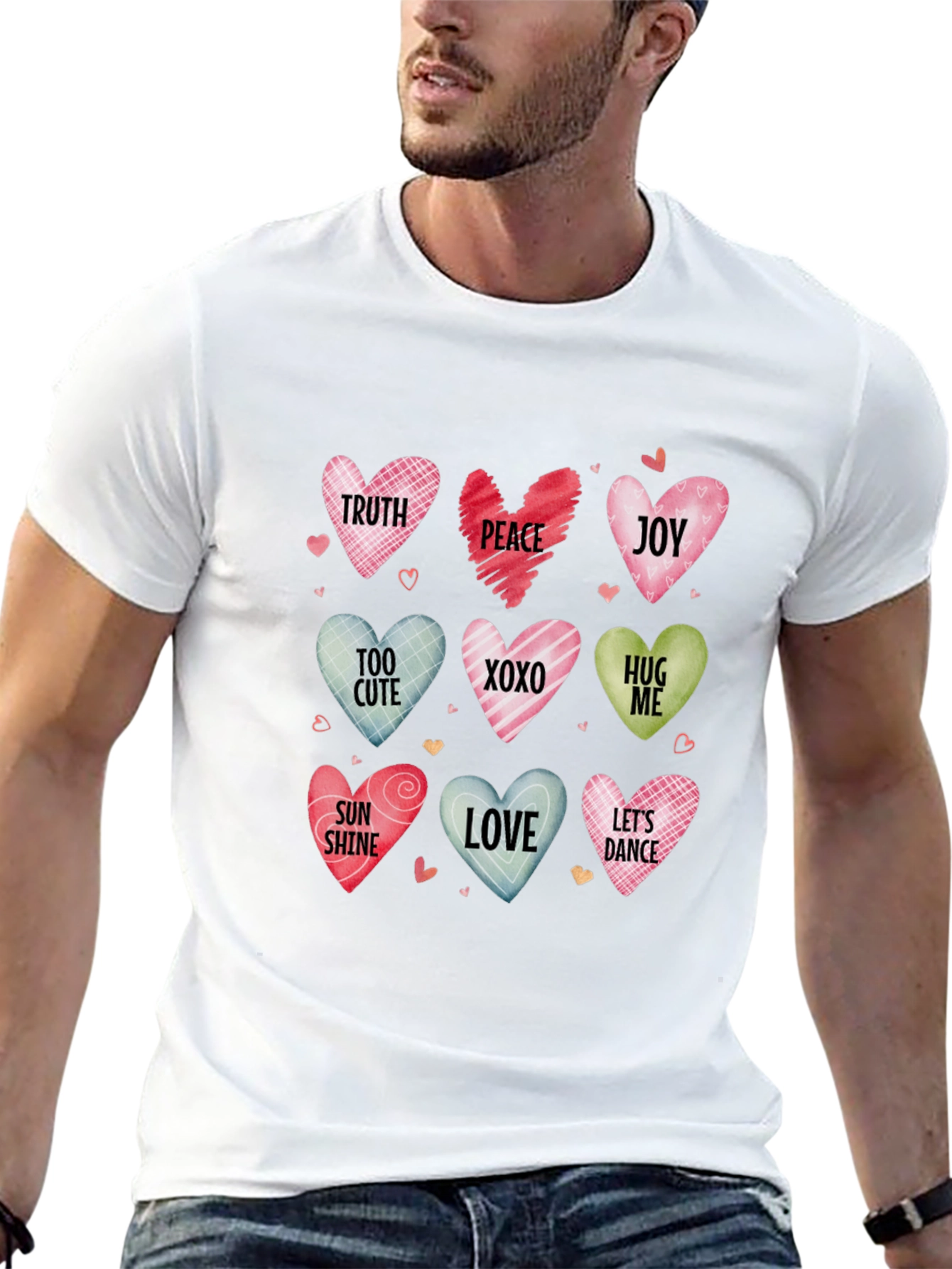 Valentines Day Candy Hearts Graphic Tee