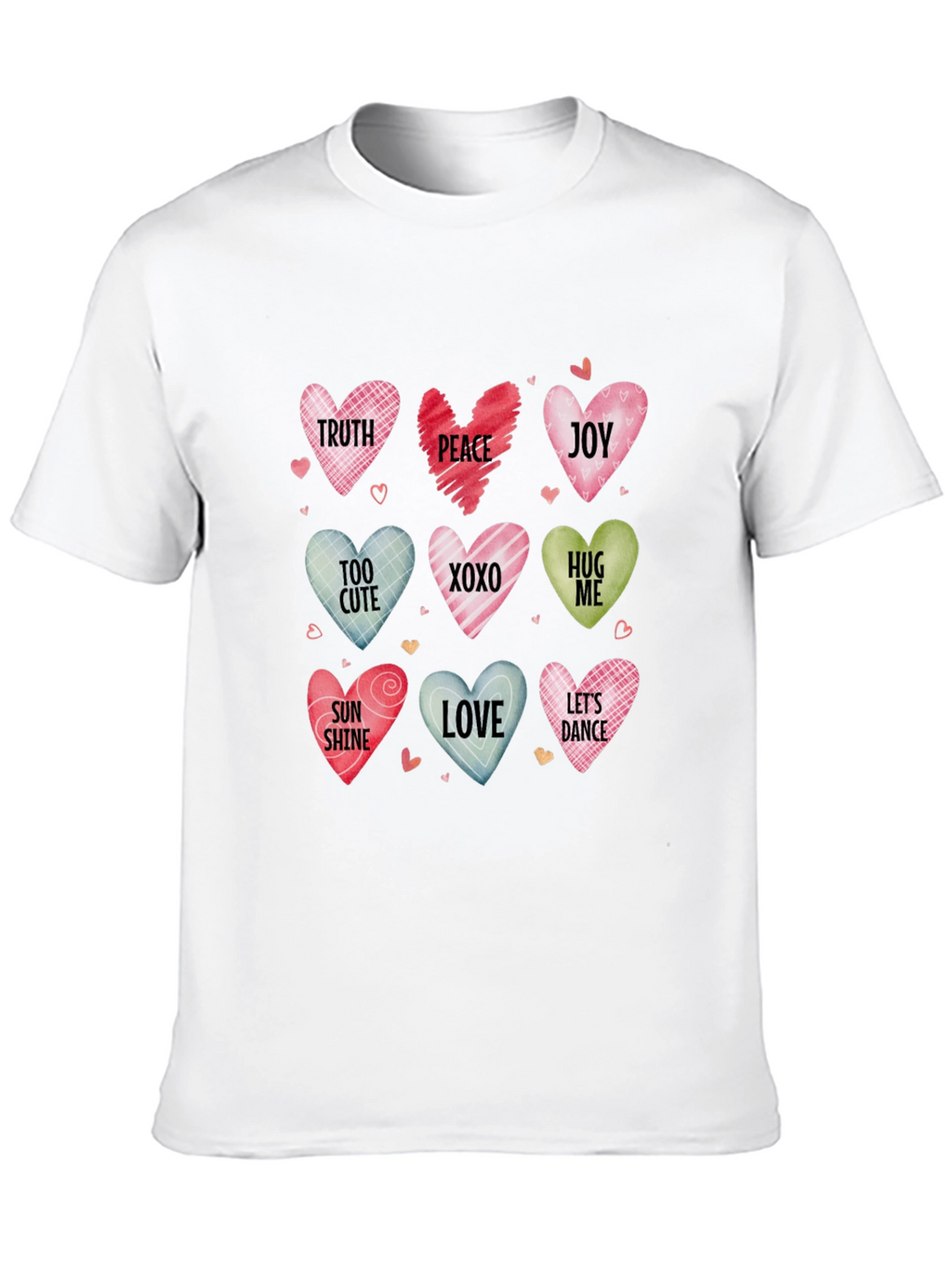 Valentines Day Candy Hearts Graphic Tee