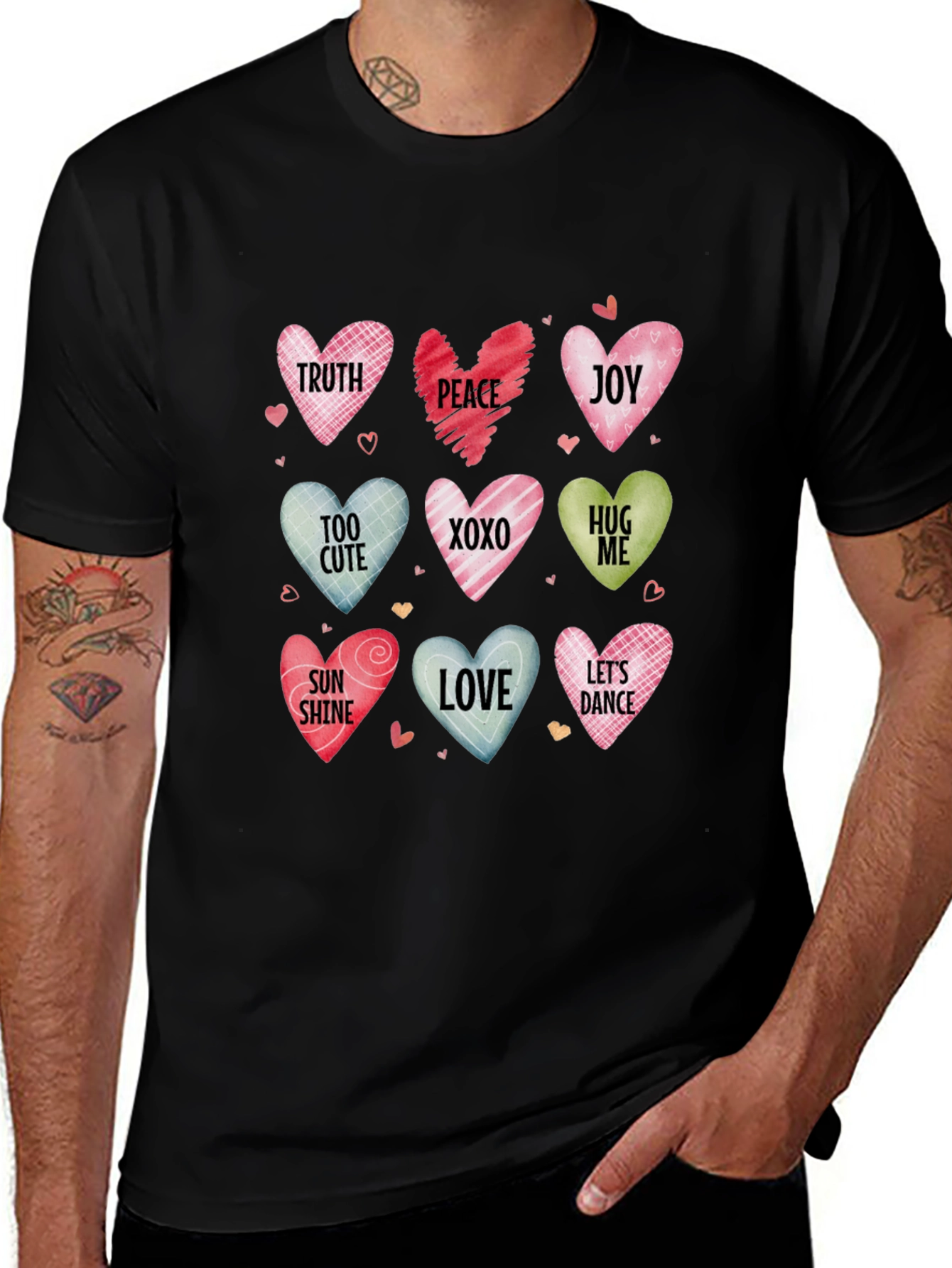 Valentines Day Candy Hearts Graphic Tee