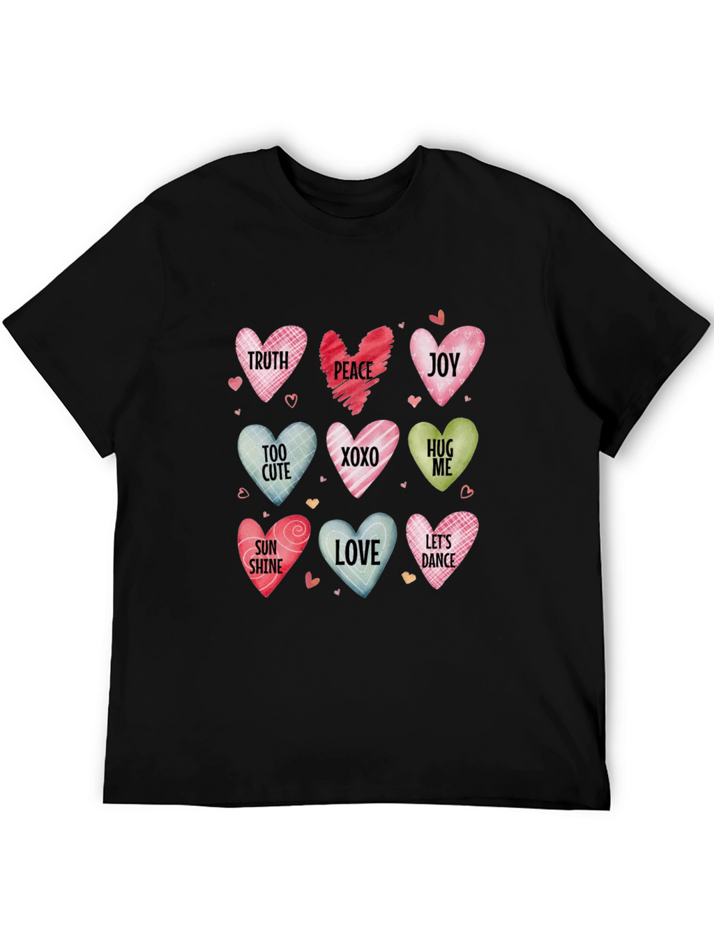 Valentines Day Candy Hearts Graphic Tee
