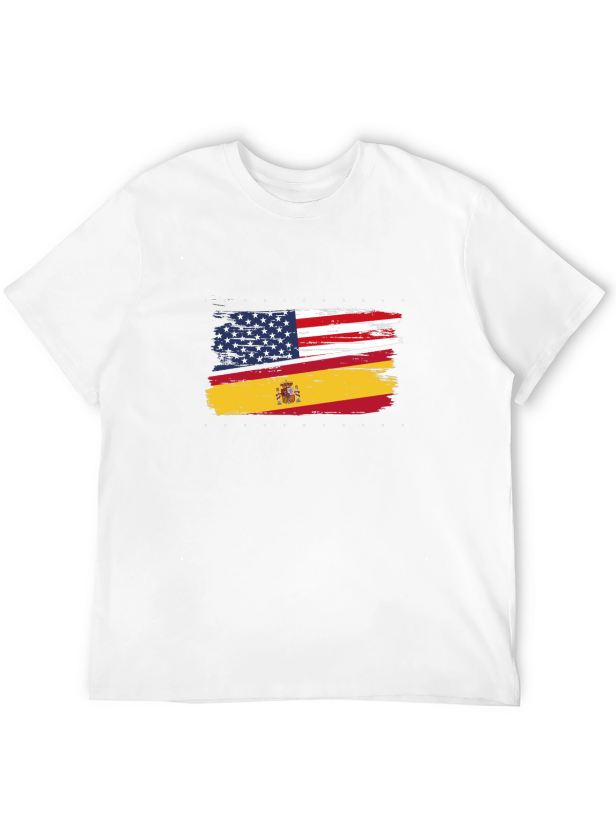 USA & Spain Flags Distressed T-Shirt