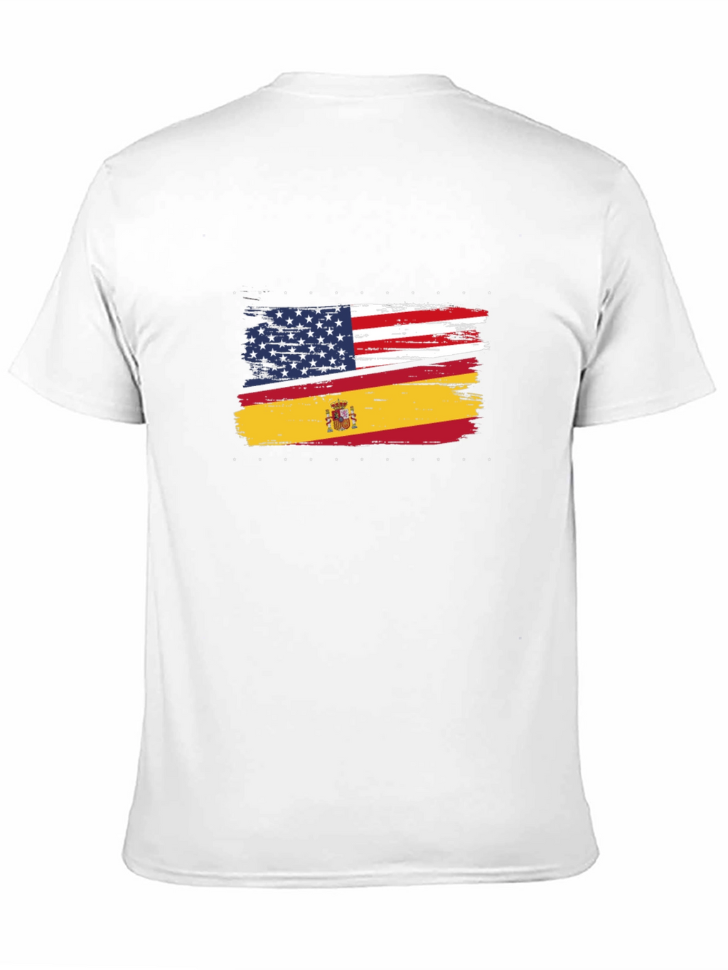 USA & Spain Flags Distressed T-Shirt
