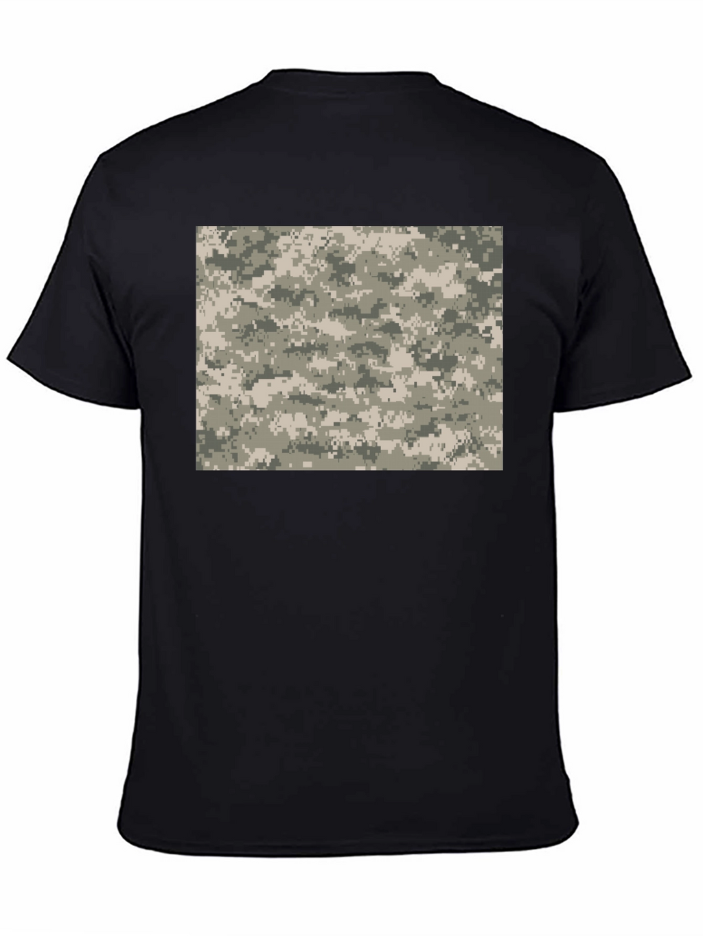Digital Camo Print Black T-Shirt