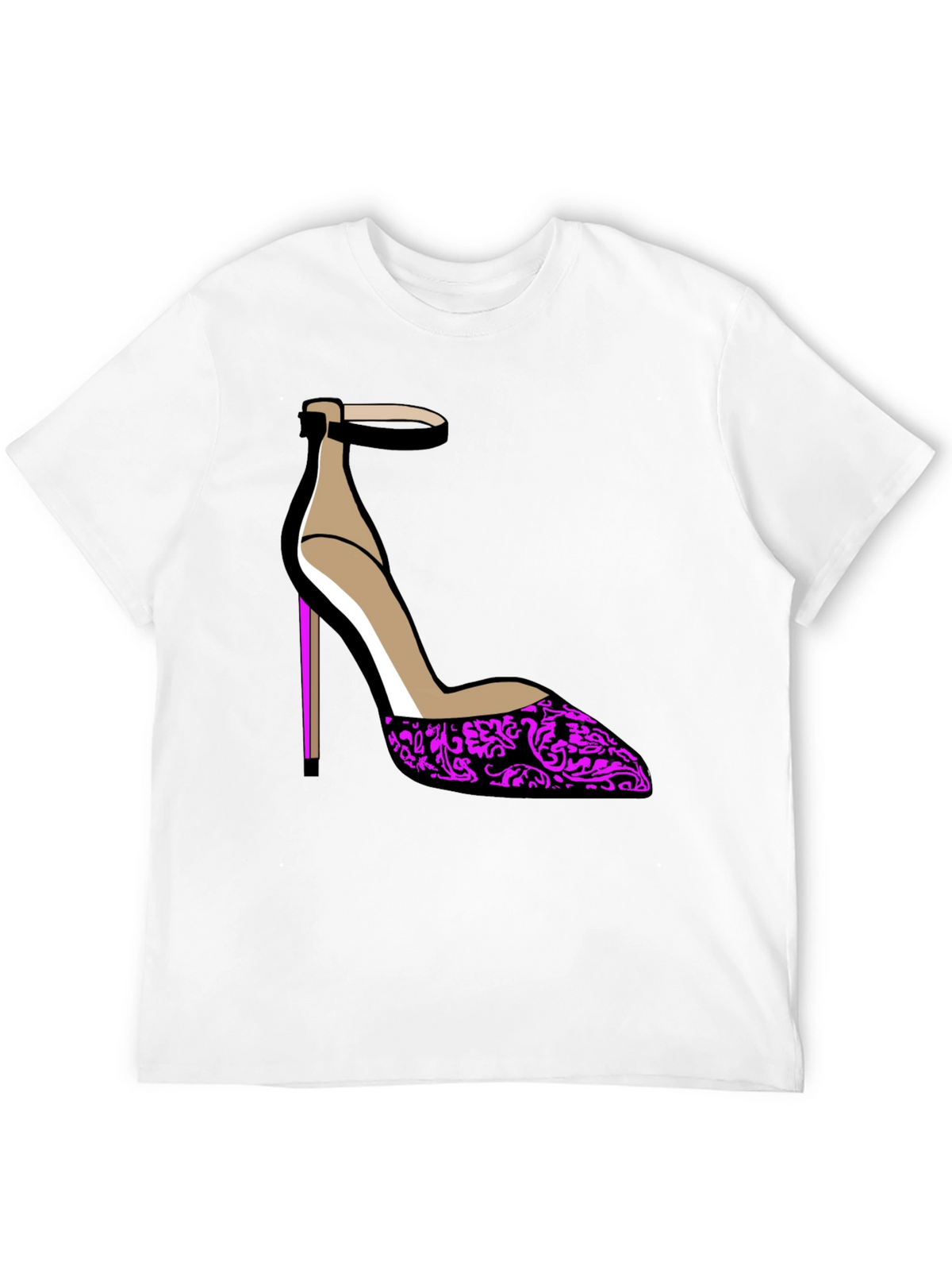 Stylish Heel Graphic Tee - Black